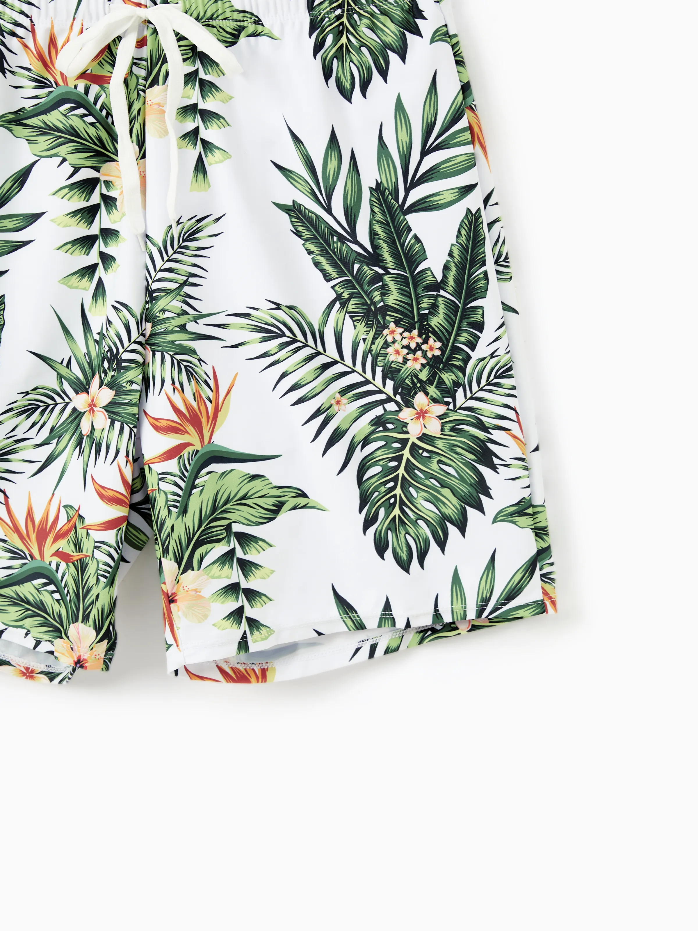 One Piece Plant Printed Family Matching Swimsuit White - Image 22
