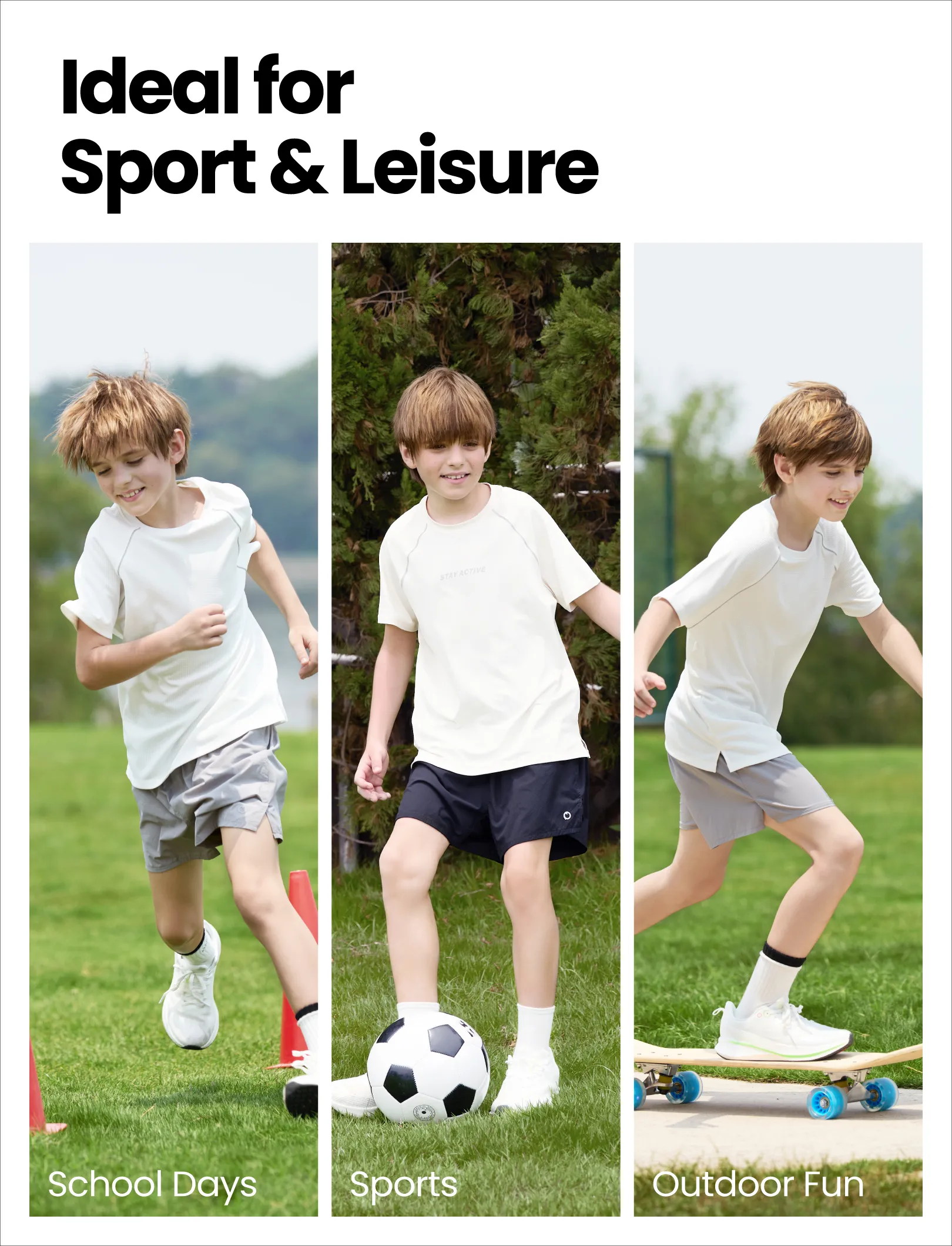 PatPat Lightflow Activewear Kid Boy athletic ultra light quick dry shorts Black - Image 8