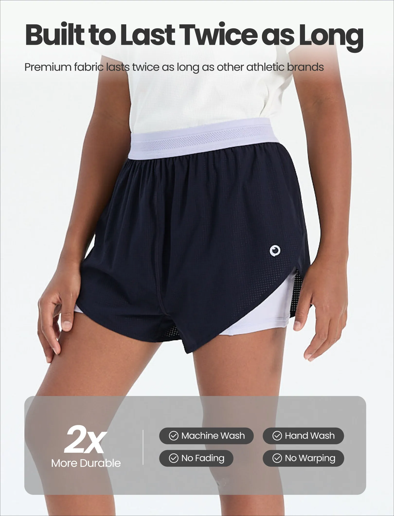 PatPat Lightflow Activewear kid girl athletic ultra light quick dry active shorts with bamboo viscose liner Deep Blue - Image 7