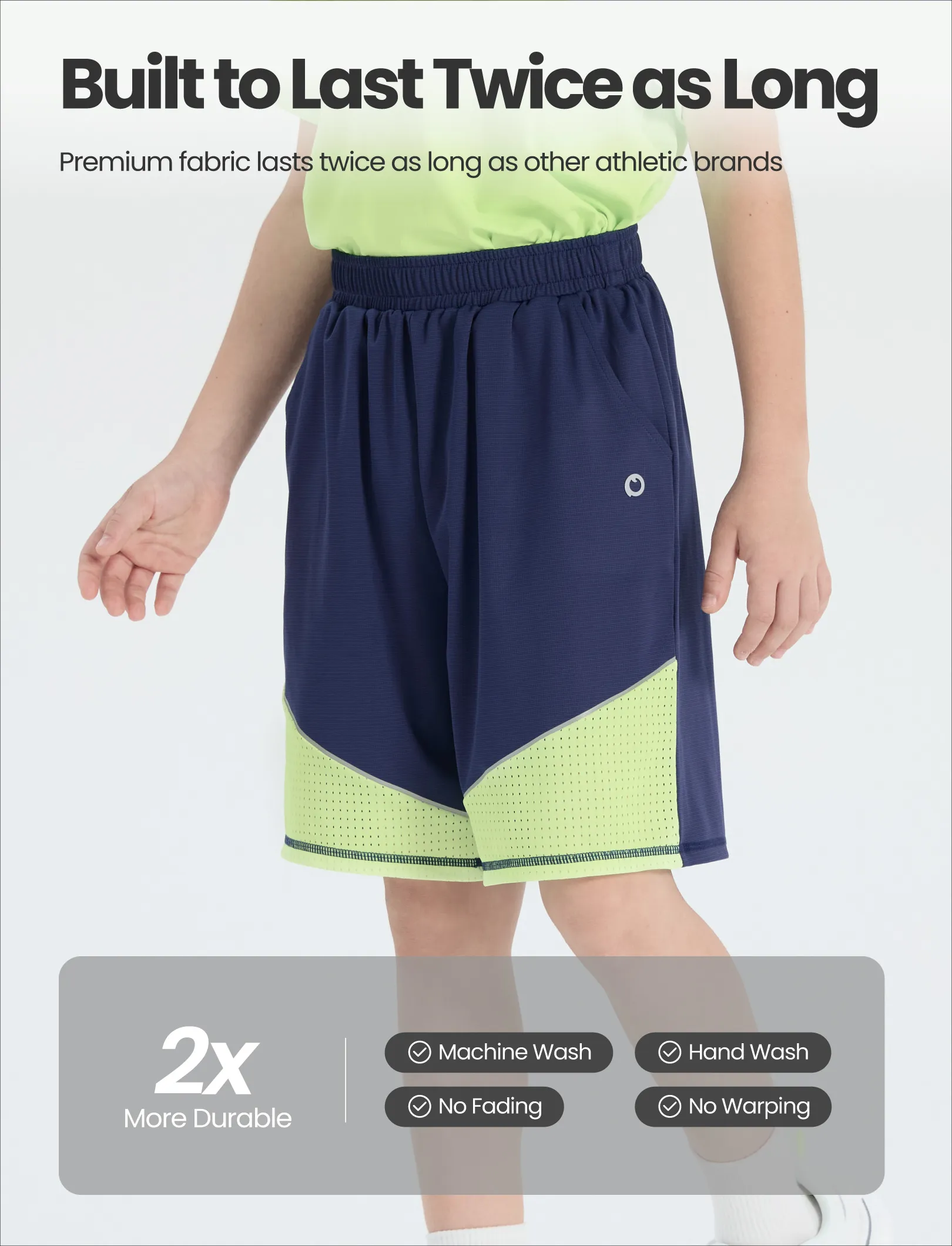 PatPat Rapidair activewear Kid Boy Athletic Quick-Dry Breathable Shorts with Pockets Deep Blue - Image 6