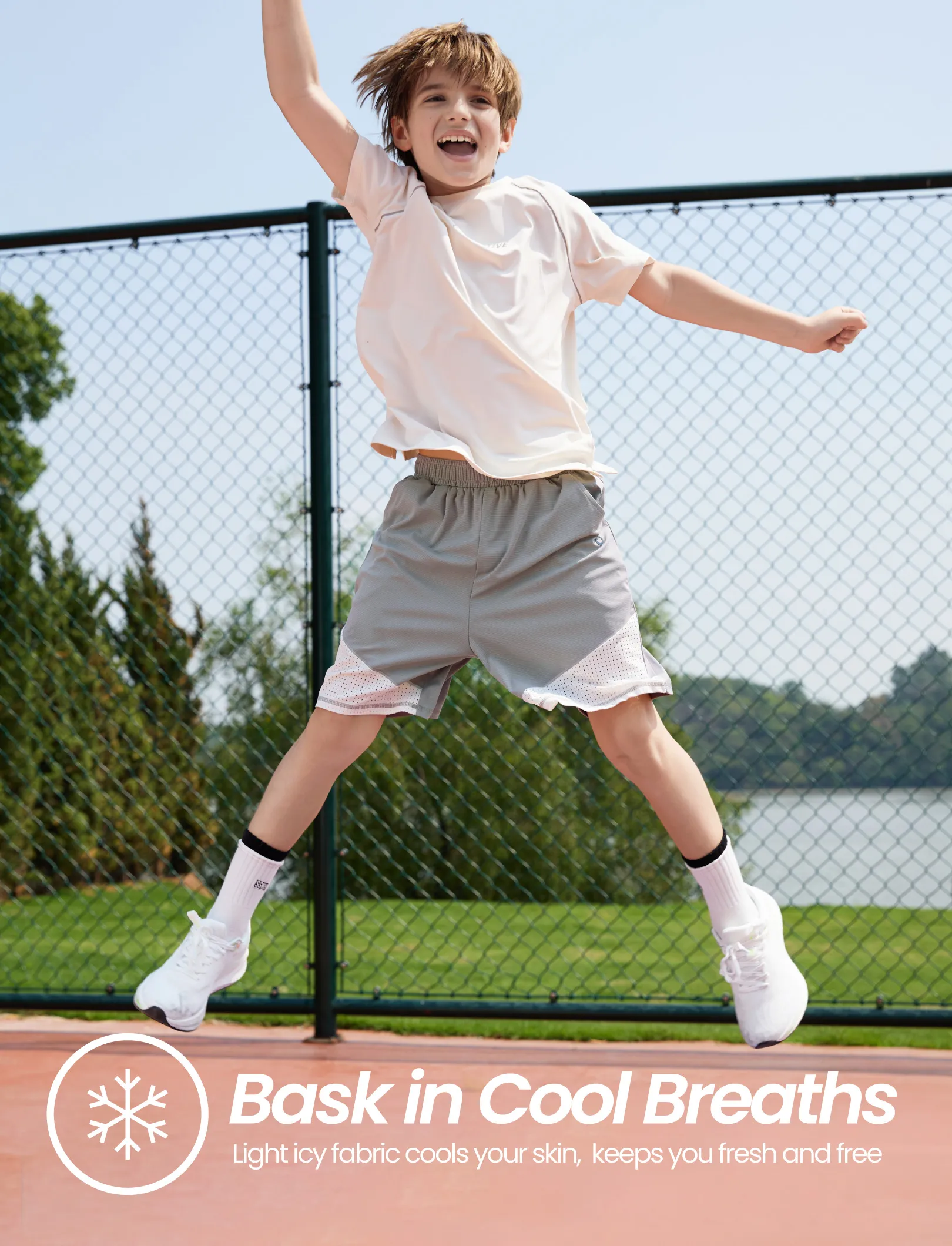 PatPat Rapidair activewear Kid Boy Athletic Quick-Dry Breathable Shorts with Pockets Grey - Image 8