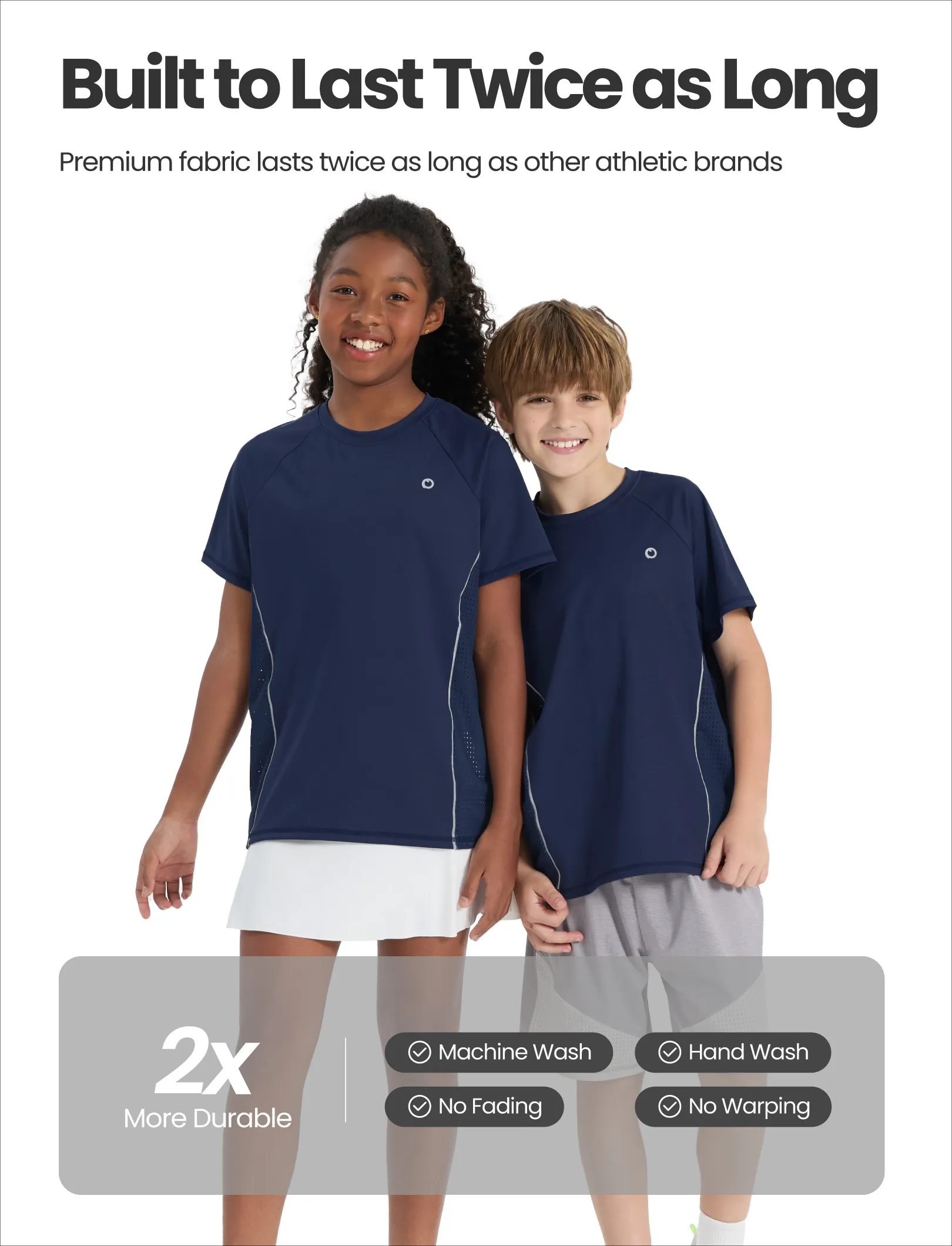 PatPat Rapidair activewear Kids Boy/Girl Athletic Quick-Dry & Instant-Cooling UPF 100+ Rash Guard T-Shirt Deep Blue - Image 4