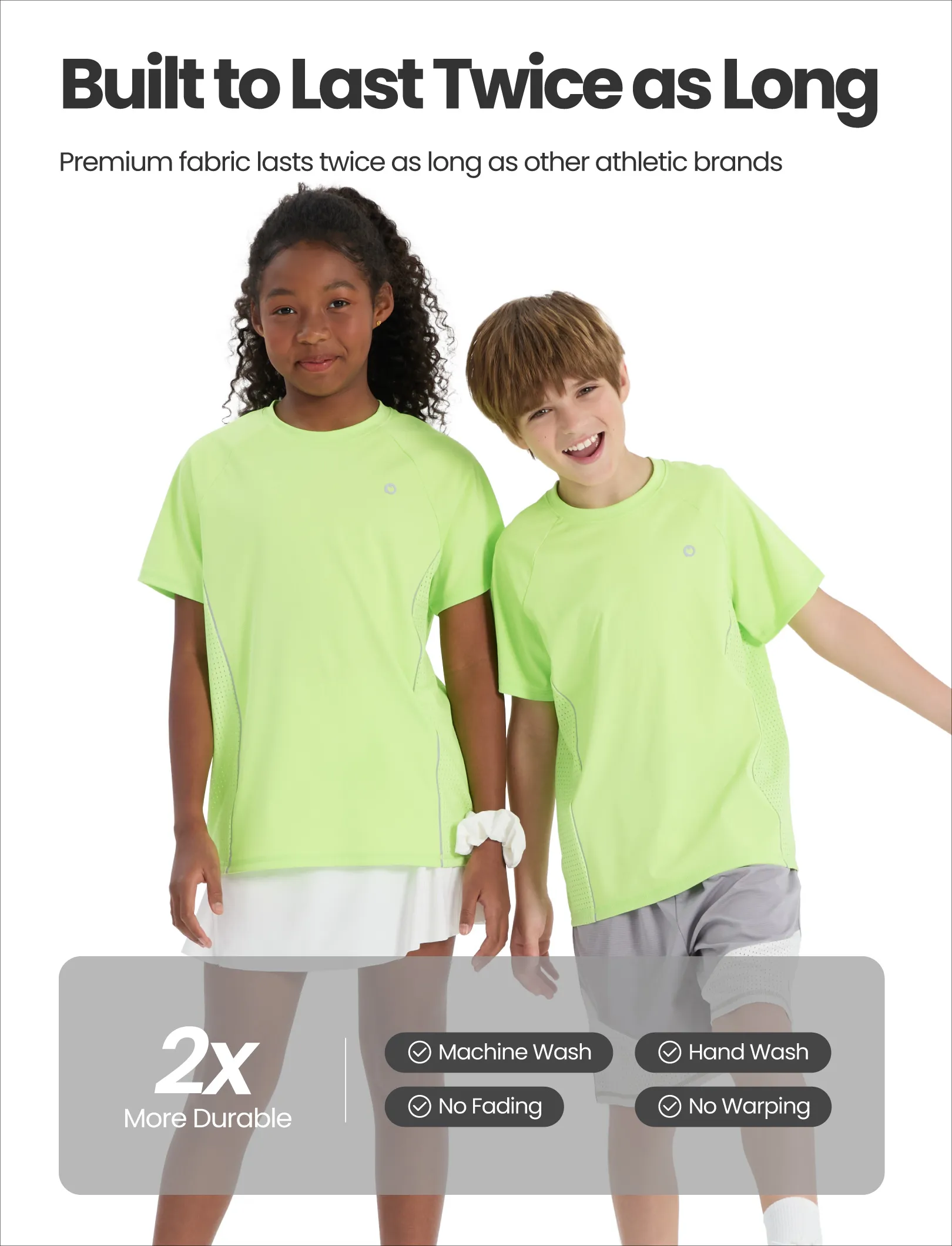 PatPat Rapidair activewear Kids Boy/Girl Athletic Quick-Dry & Instant-Cooling UPF 100+ Rash Guard T-Shirt Green - Image 4