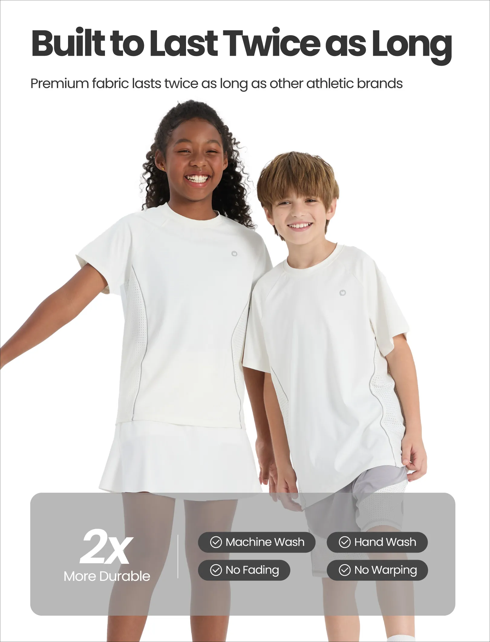 PatPat Rapidair activewear Kids Boy/Girl Athletic Quick-Dry & Instant-Cooling UPF 100+ Rash Guard T-Shirt White - Image 4