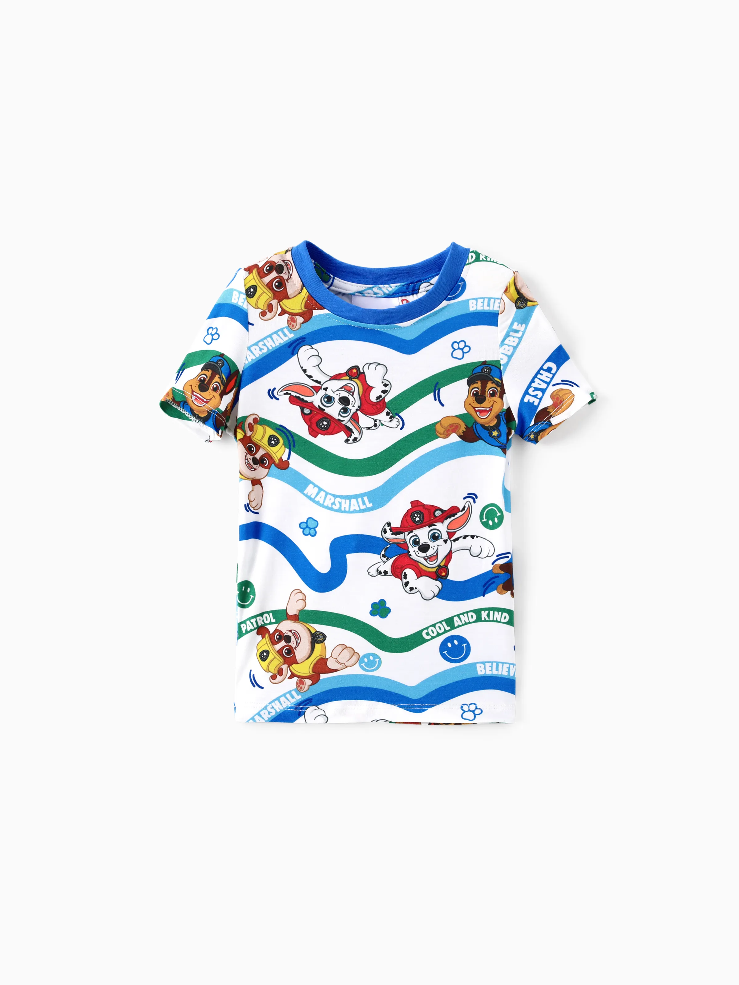 PAW Patrol Bamboo Toddler Boy 2pcs Chase/Marshall/Rubble Snug-Fitting Pajamas Set Blue - Image 3