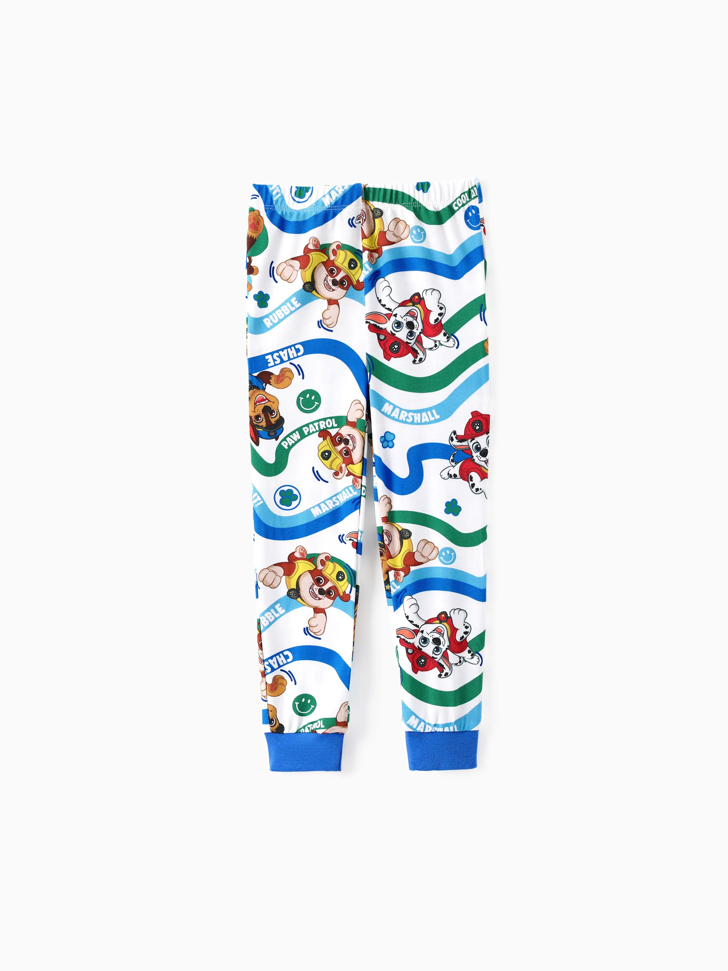 PAW Patrol Bamboo Toddler Boy 2pcs Chase/Marshall/Rubble Snug-Fitting Pajamas Set Blue - Image 4