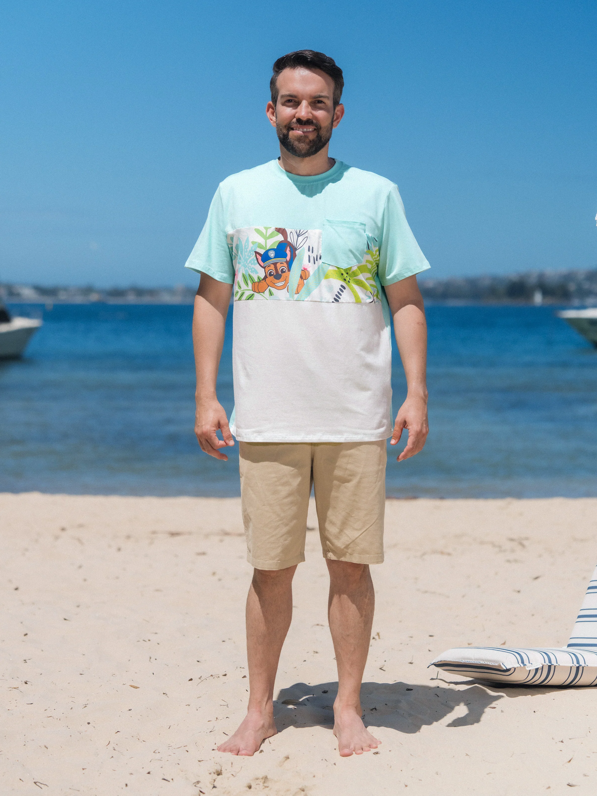PAW Patrol Daddy & Son Floral Dress/ Cotton Top Turquoise - Image 4