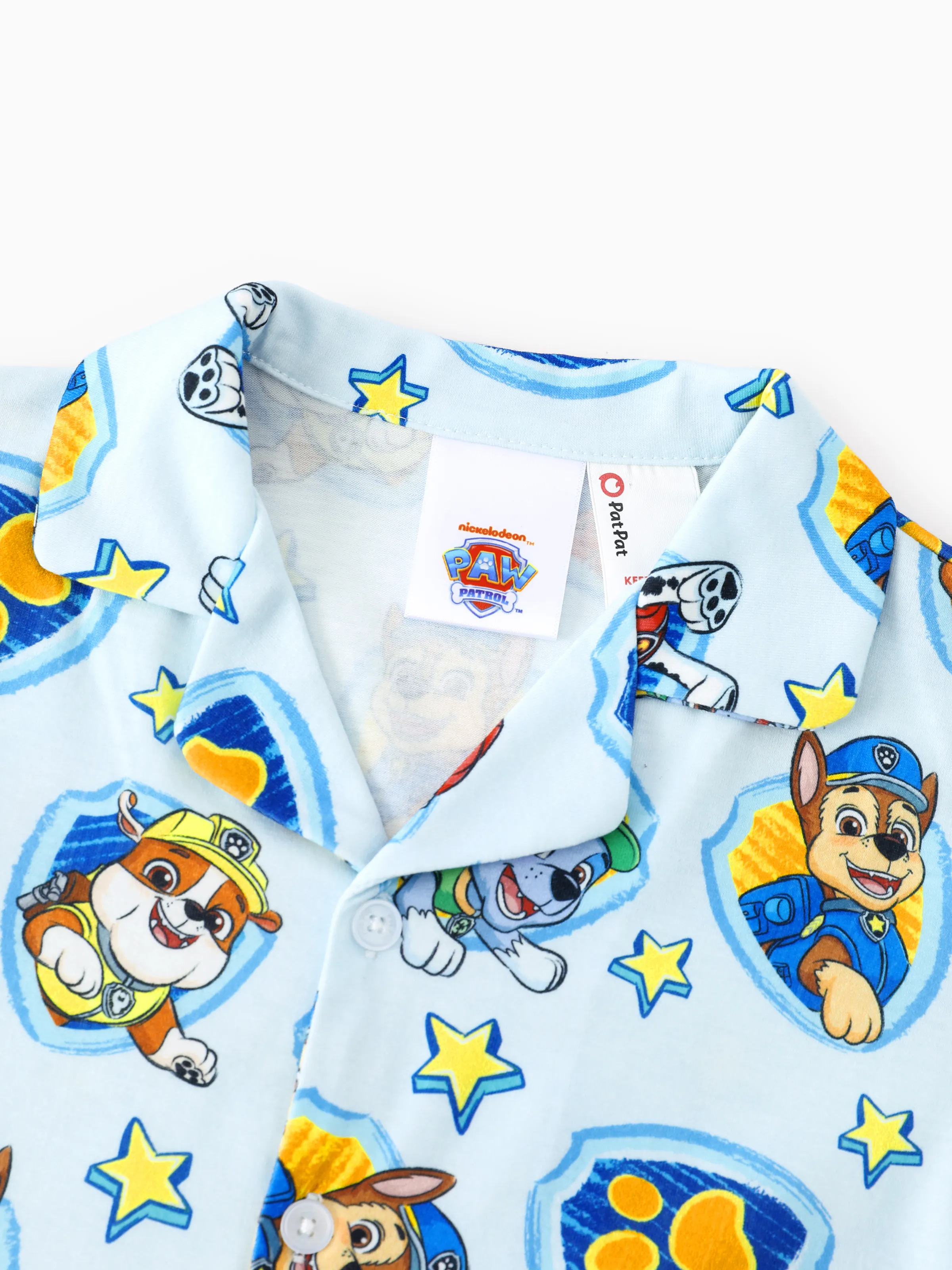 PAW Patrol Daddy & Son Casual Stripe Lapel Pajamas Sets with Flame Resistant Color block - Image 10