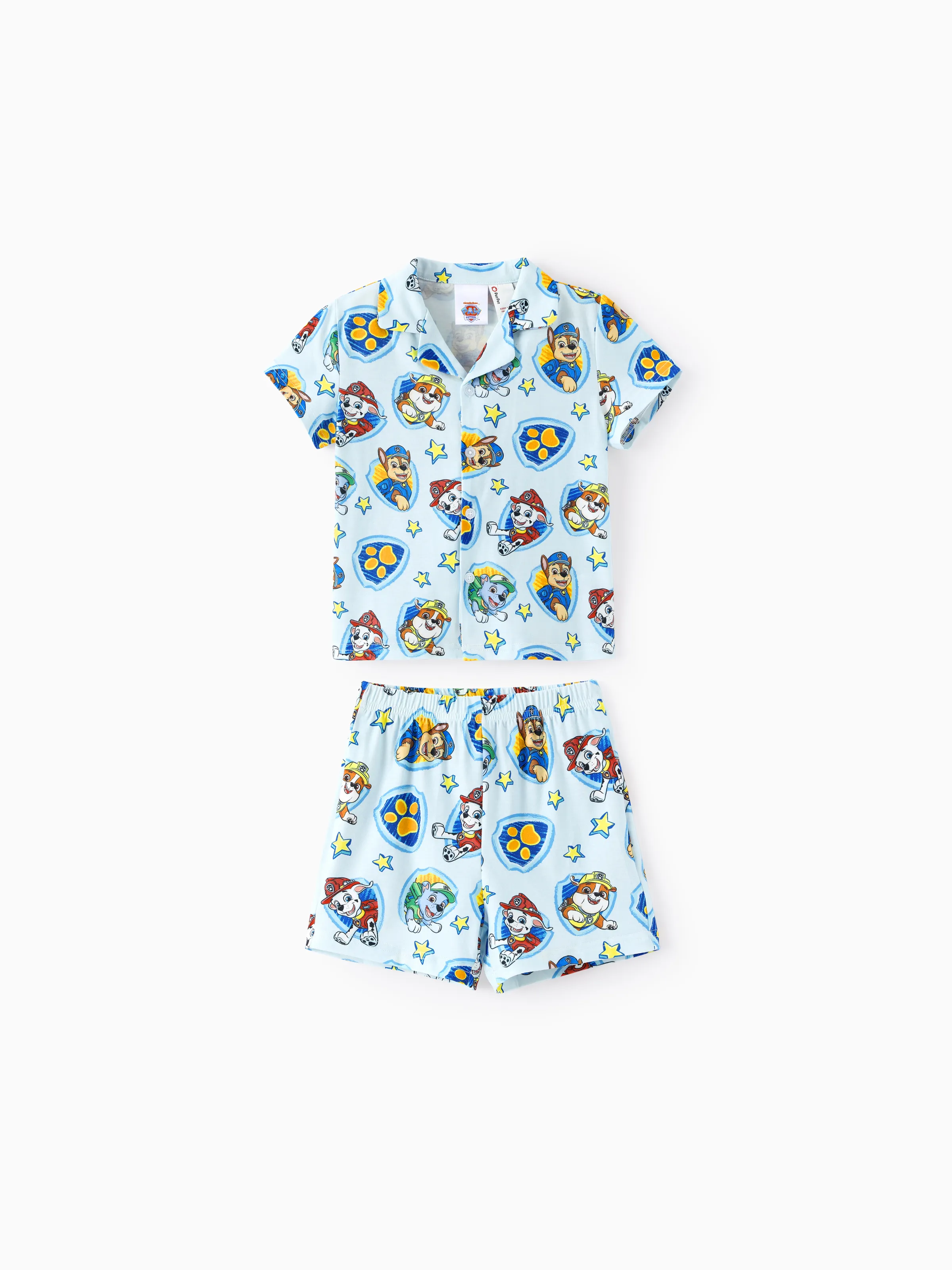 PAW Patrol Daddy & Son Casual Stripe Lapel Pajamas Sets with Flame Resistant Color block - Image 8