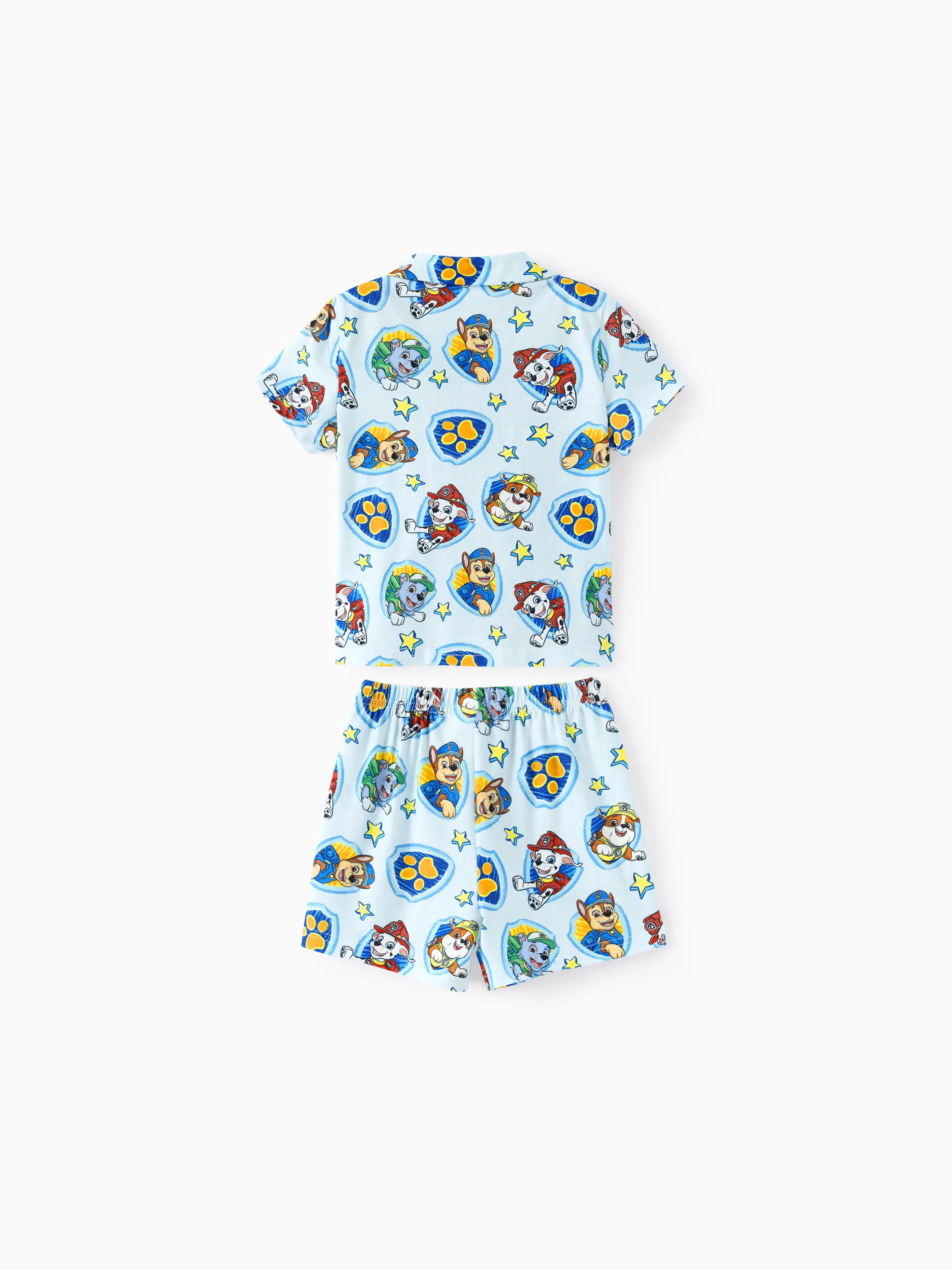 PAW Patrol Daddy & Son Casual Stripe Lapel Pajamas Sets with Flame Resistant Color block - Image 9