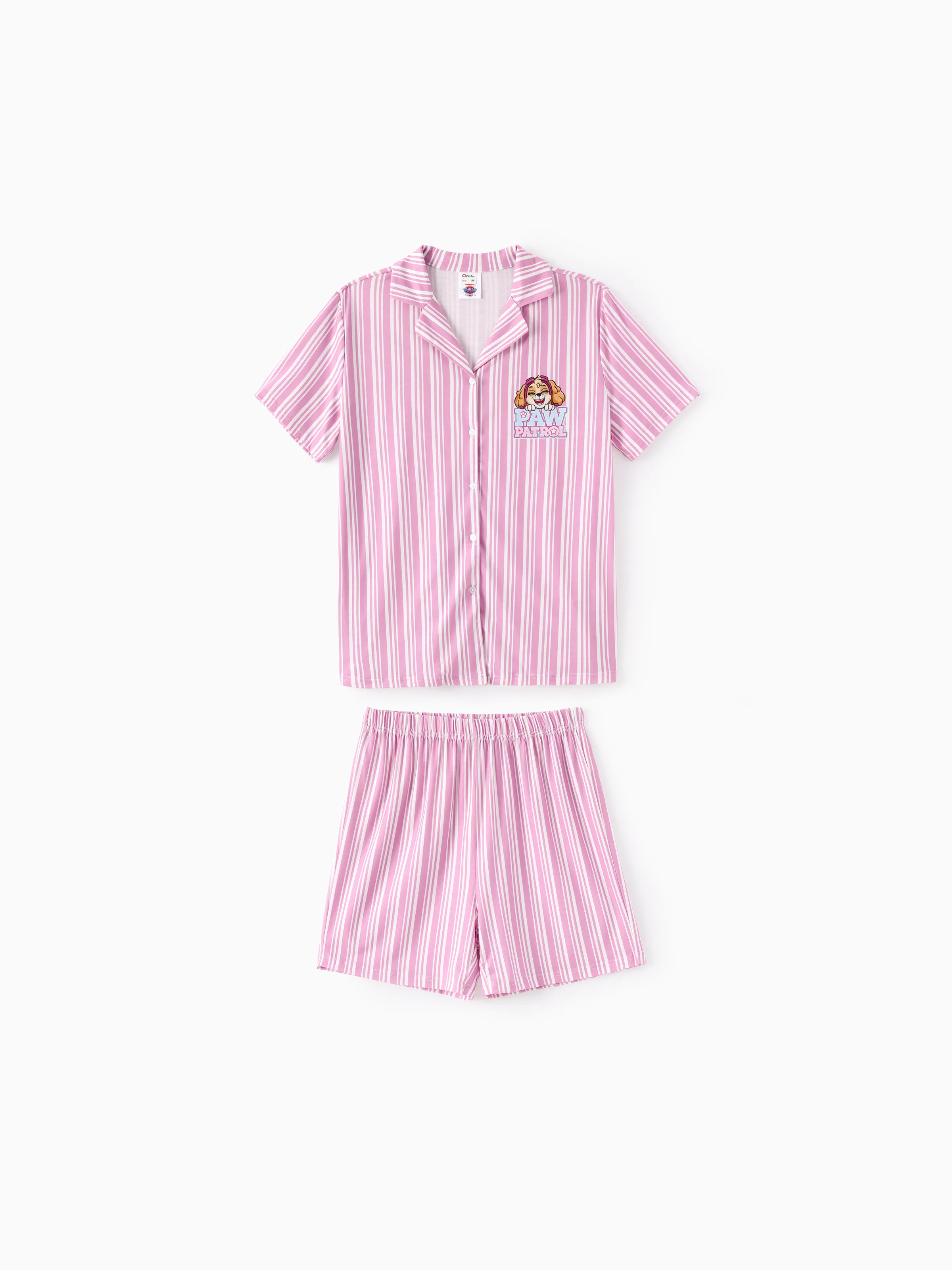 PAW Patrol Matching Family Casual Stripe Lapel Pajamas Sets with Flame Resistant Color block - Image 2