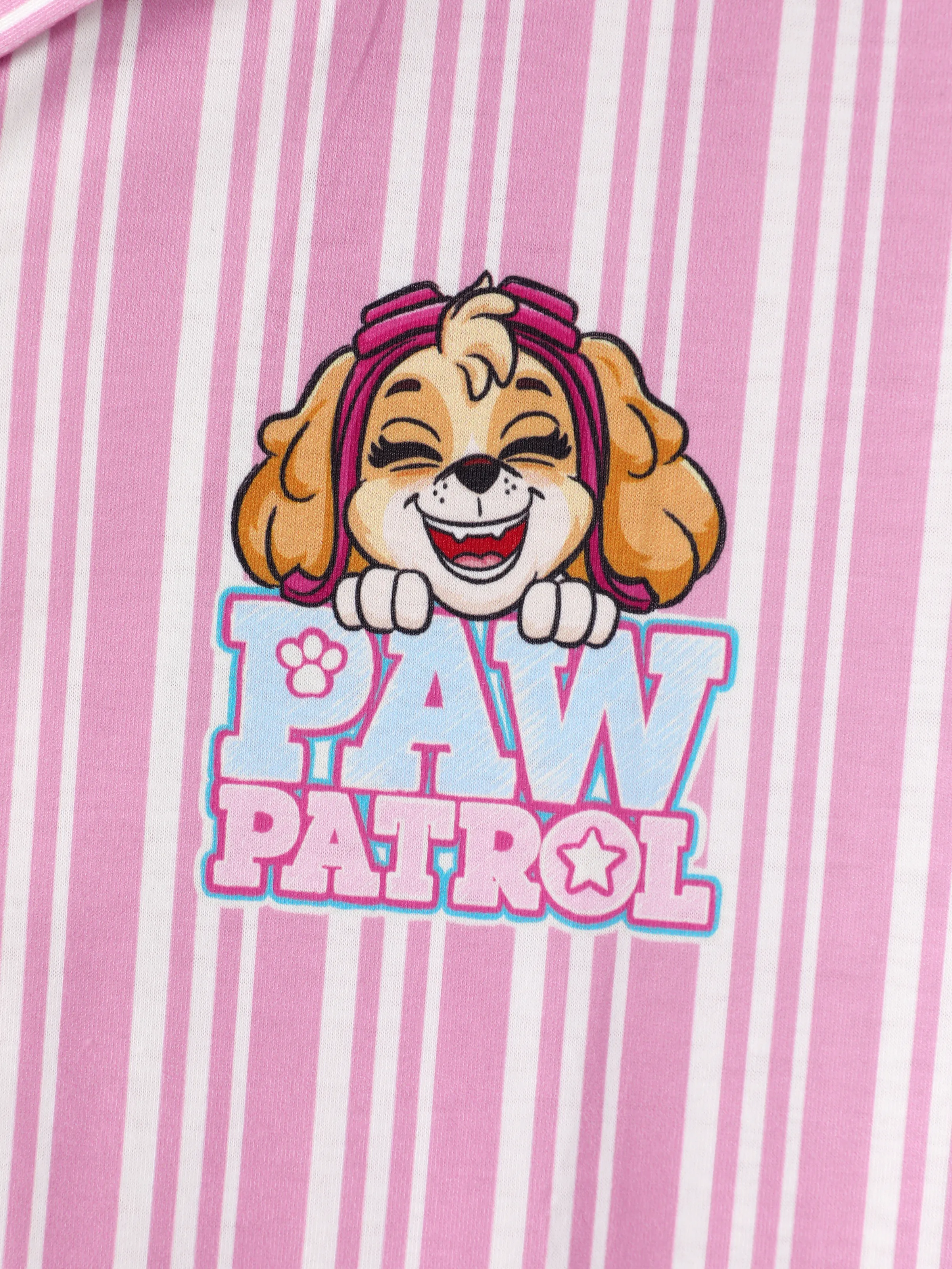 PAW Patrol Matching Family Casual Stripe Lapel Pajamas Sets with Flame Resistant Color block - Image 4