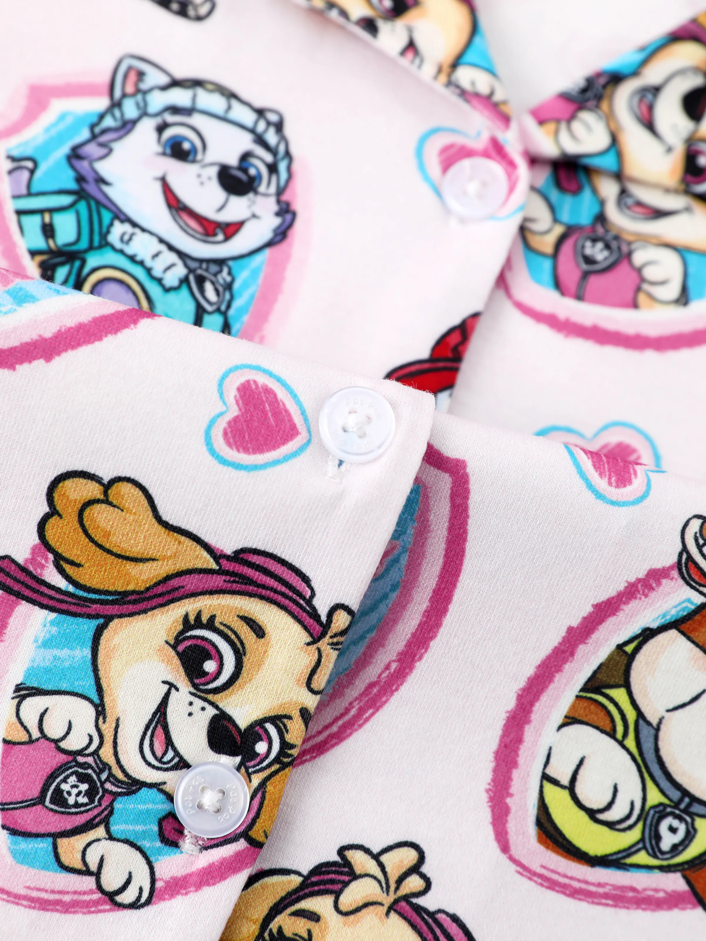 PAW Patrol Mommy & me Casual Stripe Lapel Pajamas Sets with Flame Resistant Color block - Image 11