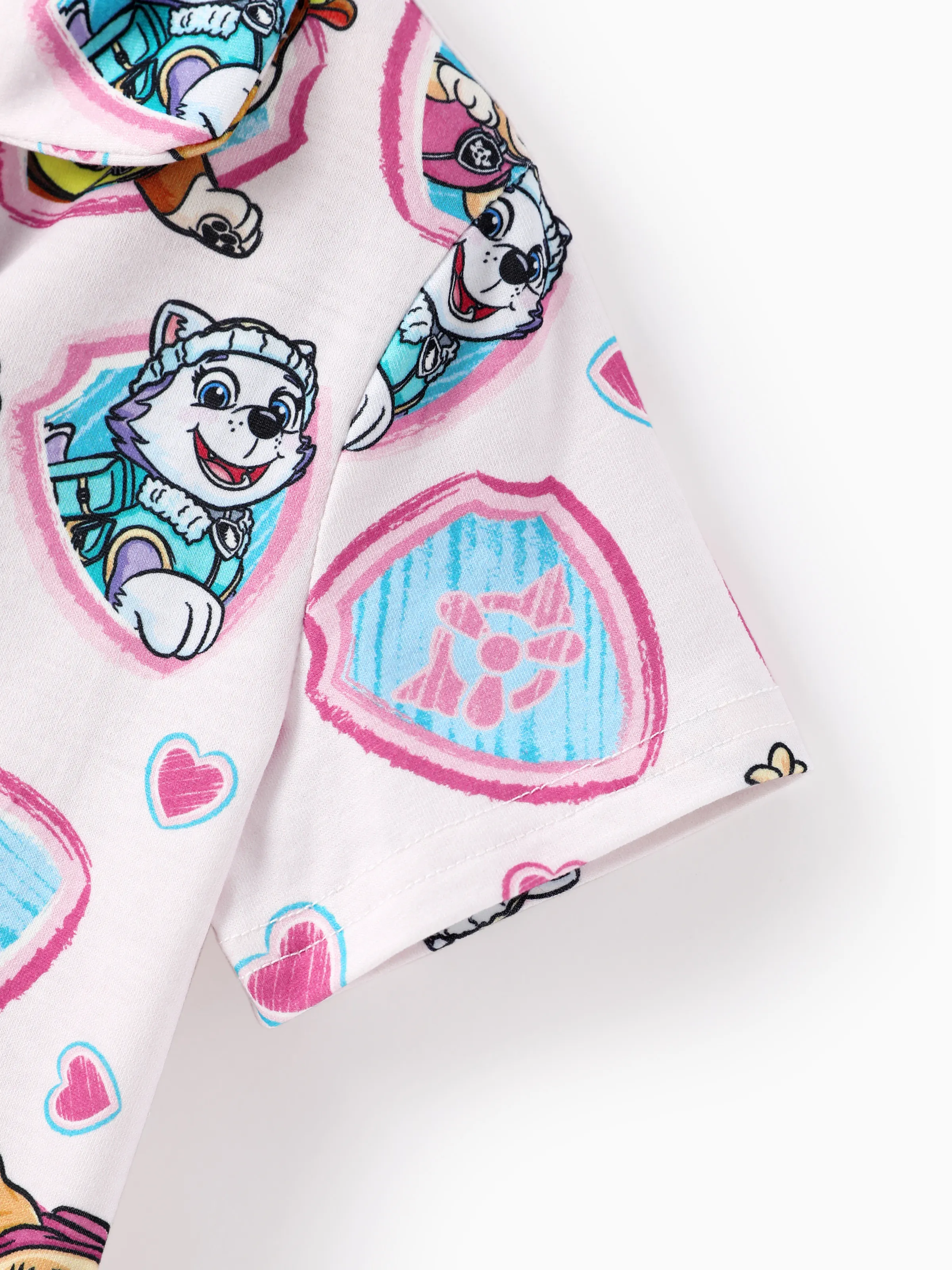 PAW Patrol Mommy & me Casual Stripe Lapel Pajamas Sets with Flame Resistant Color block - Image 12