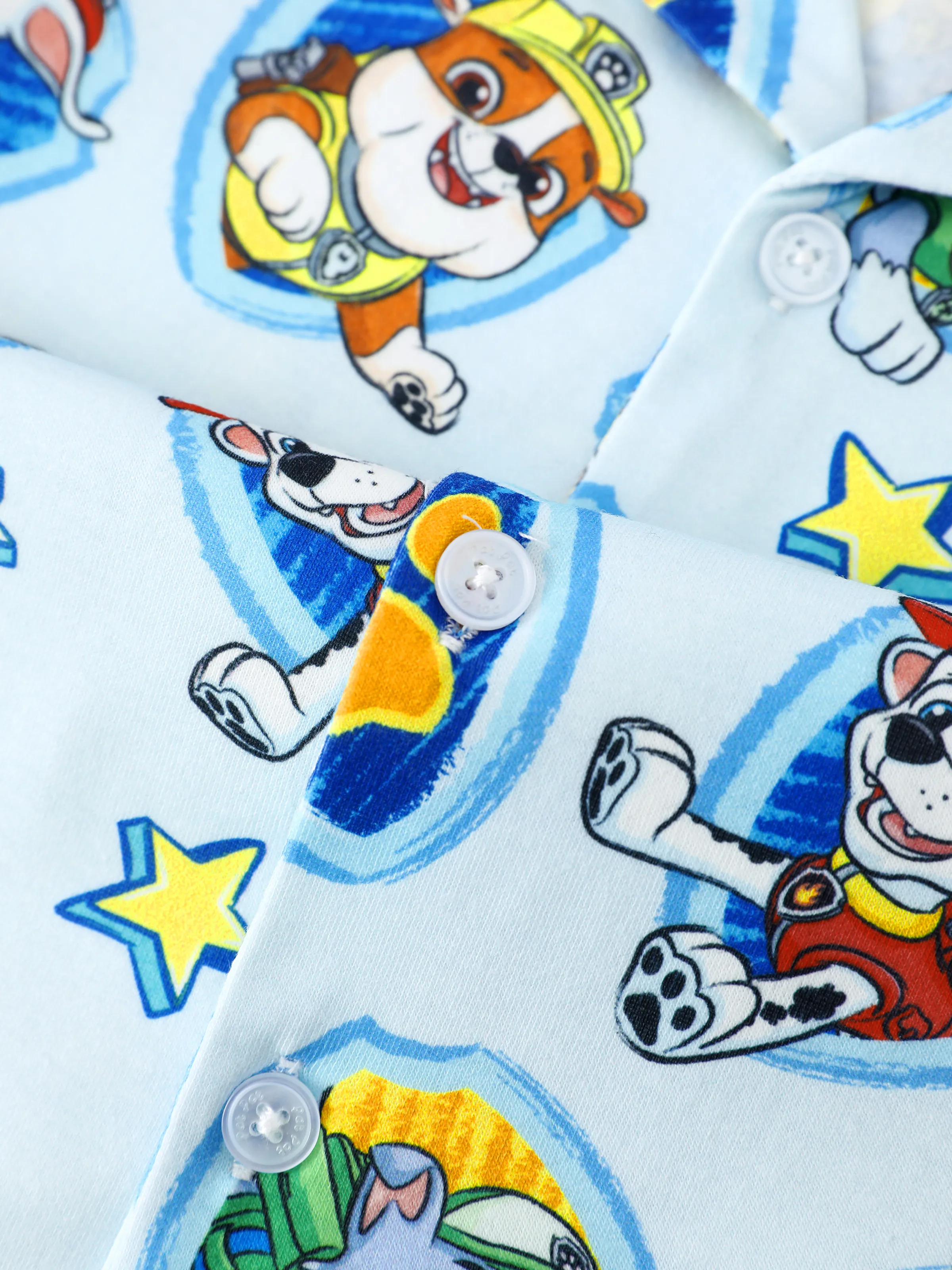 PAW Patrol Mommy & me Casual Stripe Lapel Pajamas Sets with Flame Resistant Color block - Image 16