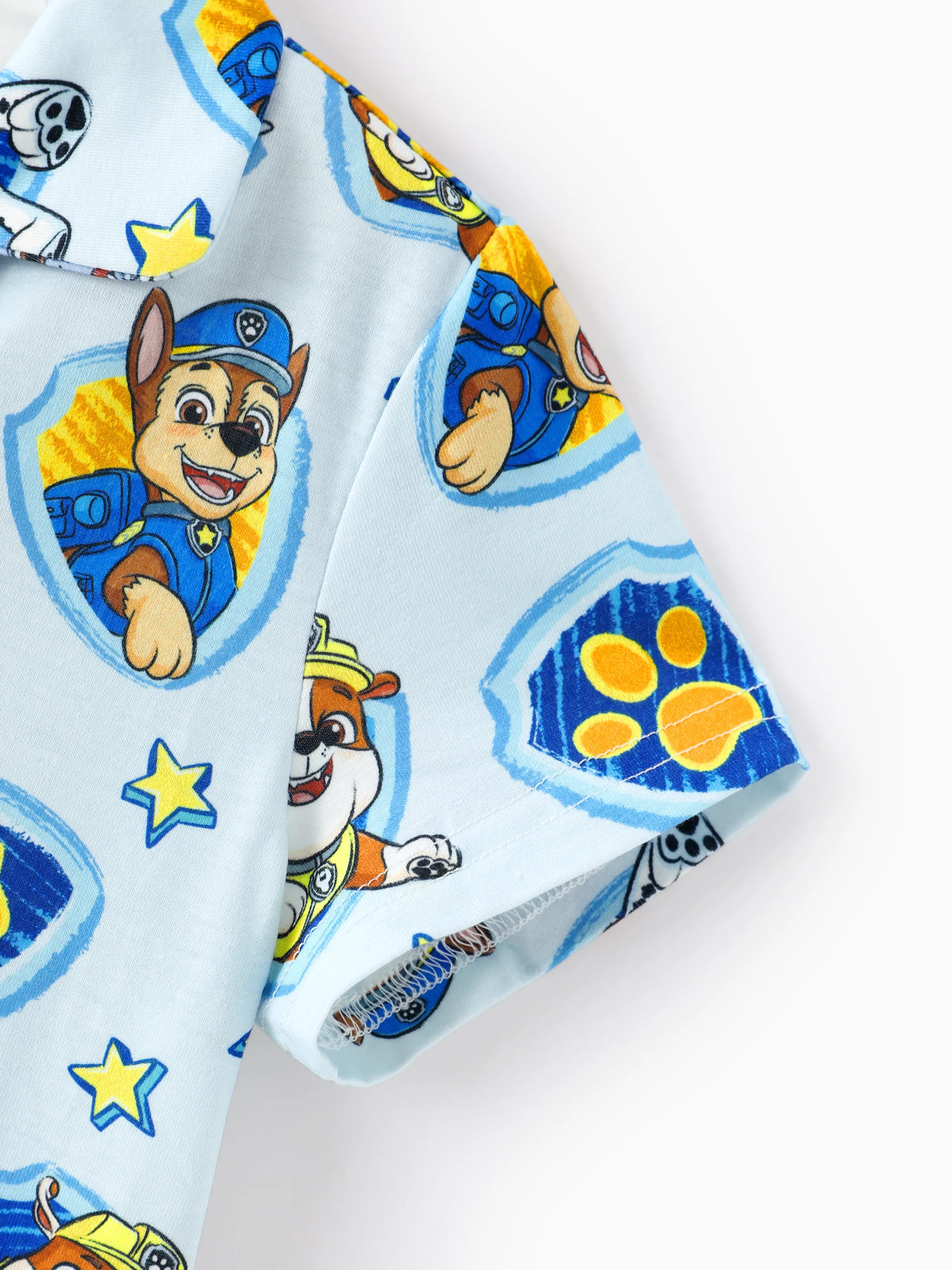 PAW Patrol Mommy & me Casual Stripe Lapel Pajamas Sets with Flame Resistant Color block - Image 17