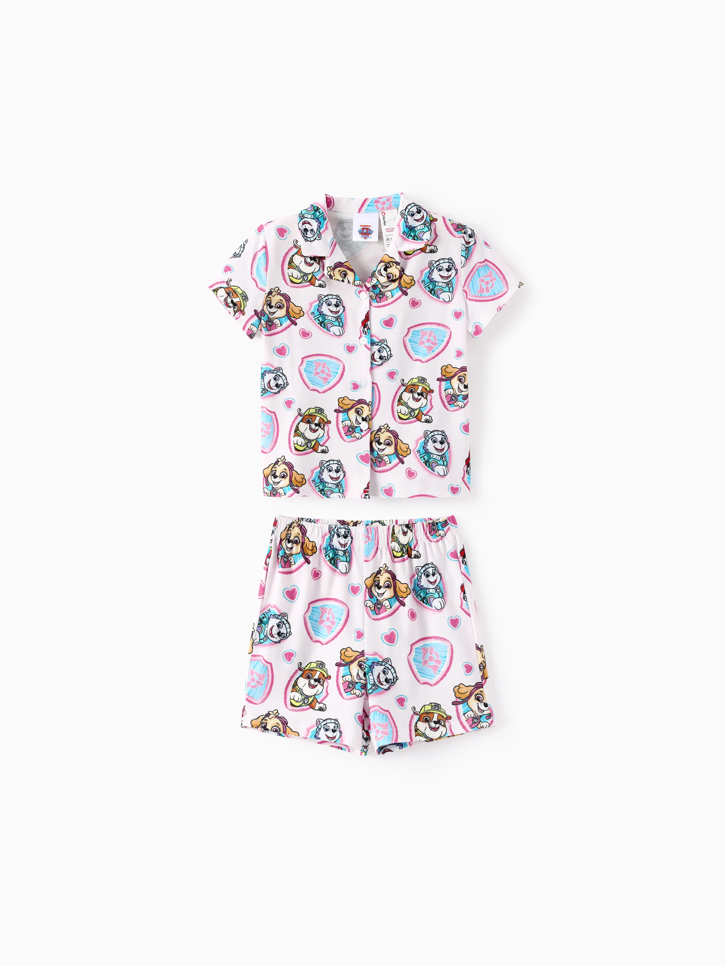PAW Patrol Mommy & me Casual Stripe Lapel Pajamas Sets with Flame Resistant Color block - Image 8