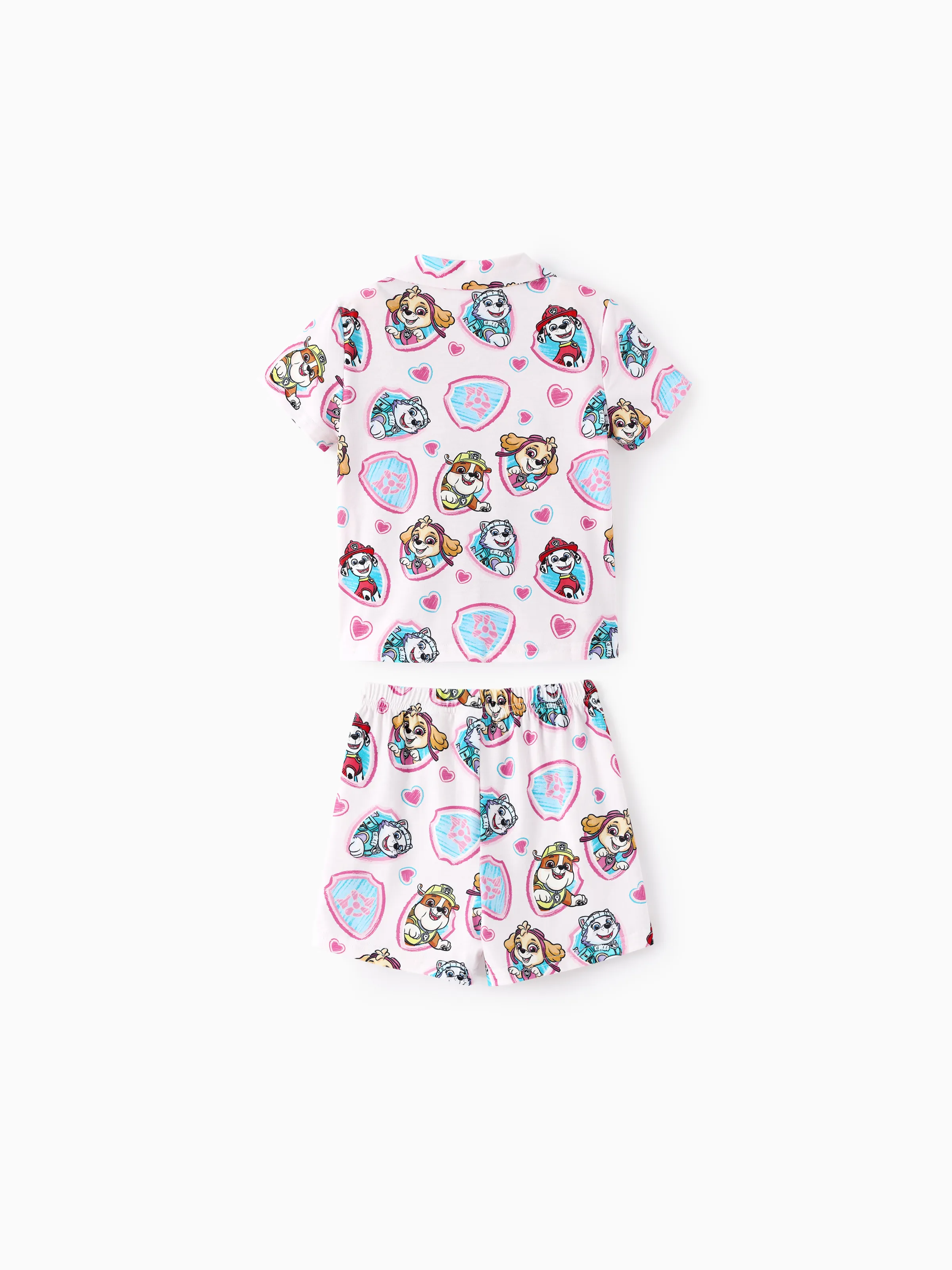 PAW Patrol Mommy & me Casual Stripe Lapel Pajamas Sets with Flame Resistant Color block - Image 9