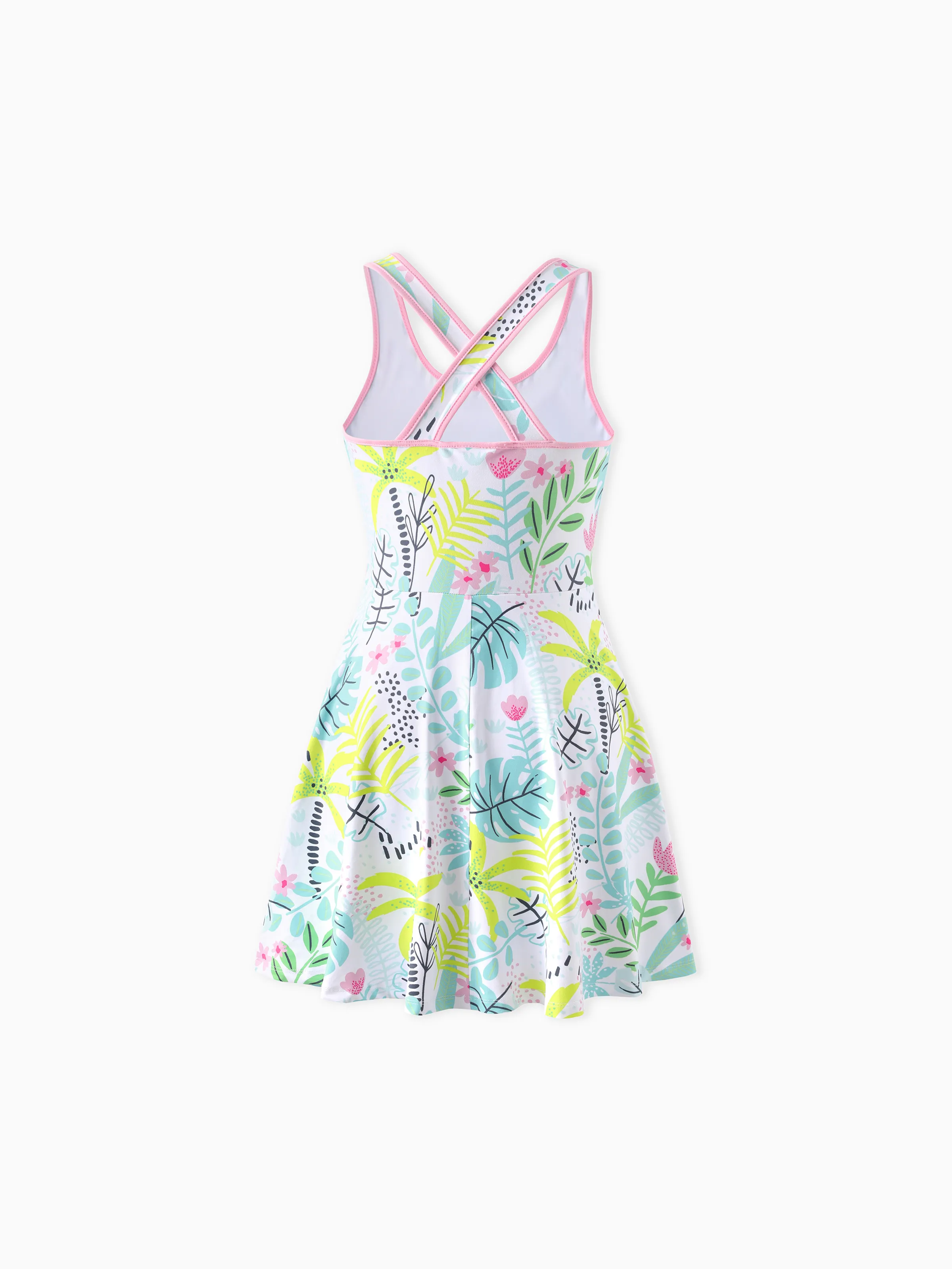 PAW Patrol Mommy & me Floral Dress with Built-in Shorts & Pockets/ Cotton Top Turquoise - Image 8