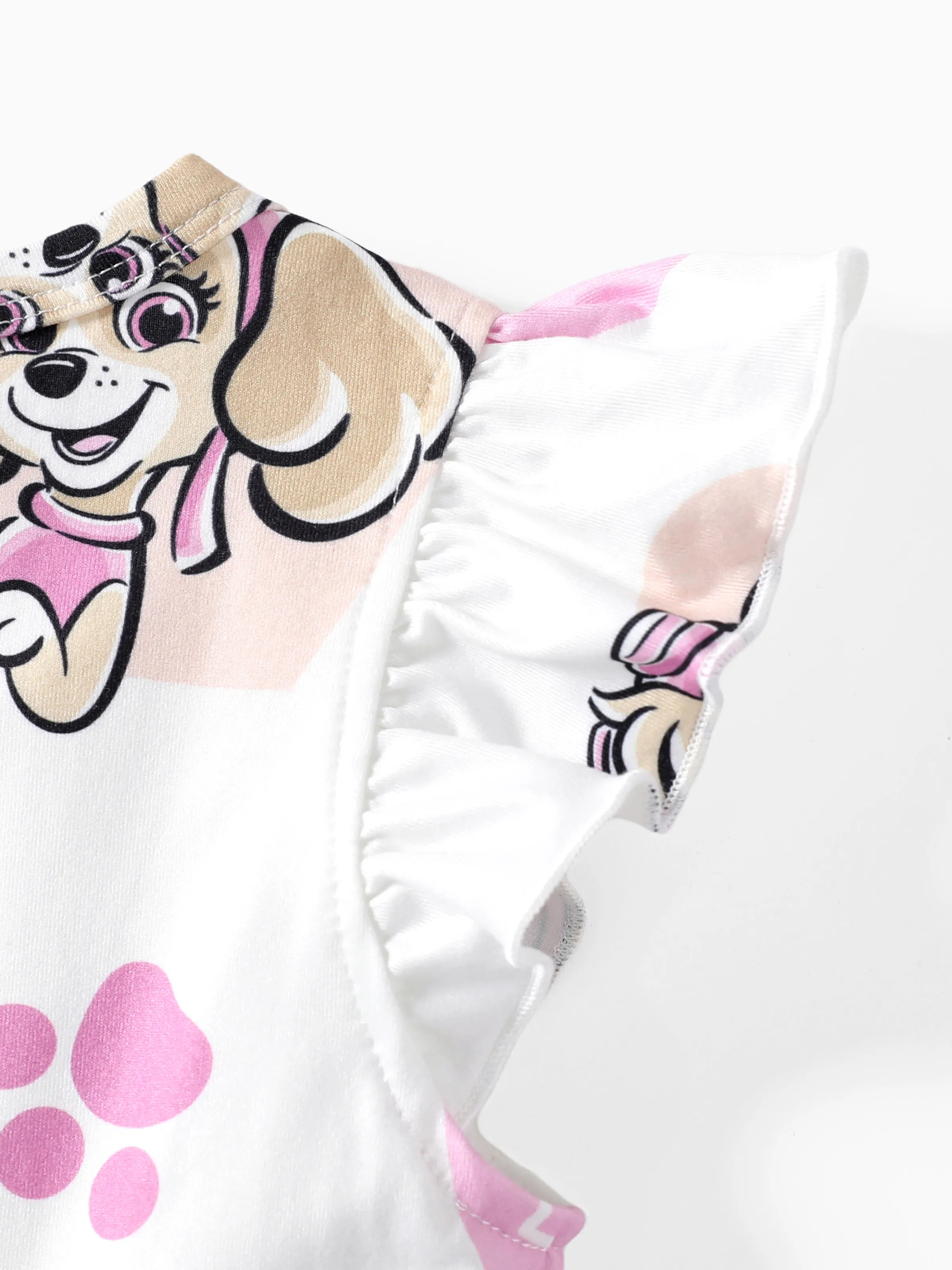 Paw Patrol Outfits - Toddler Girl Skye Pink Dress with Heart and Character Print Pink - Image 5