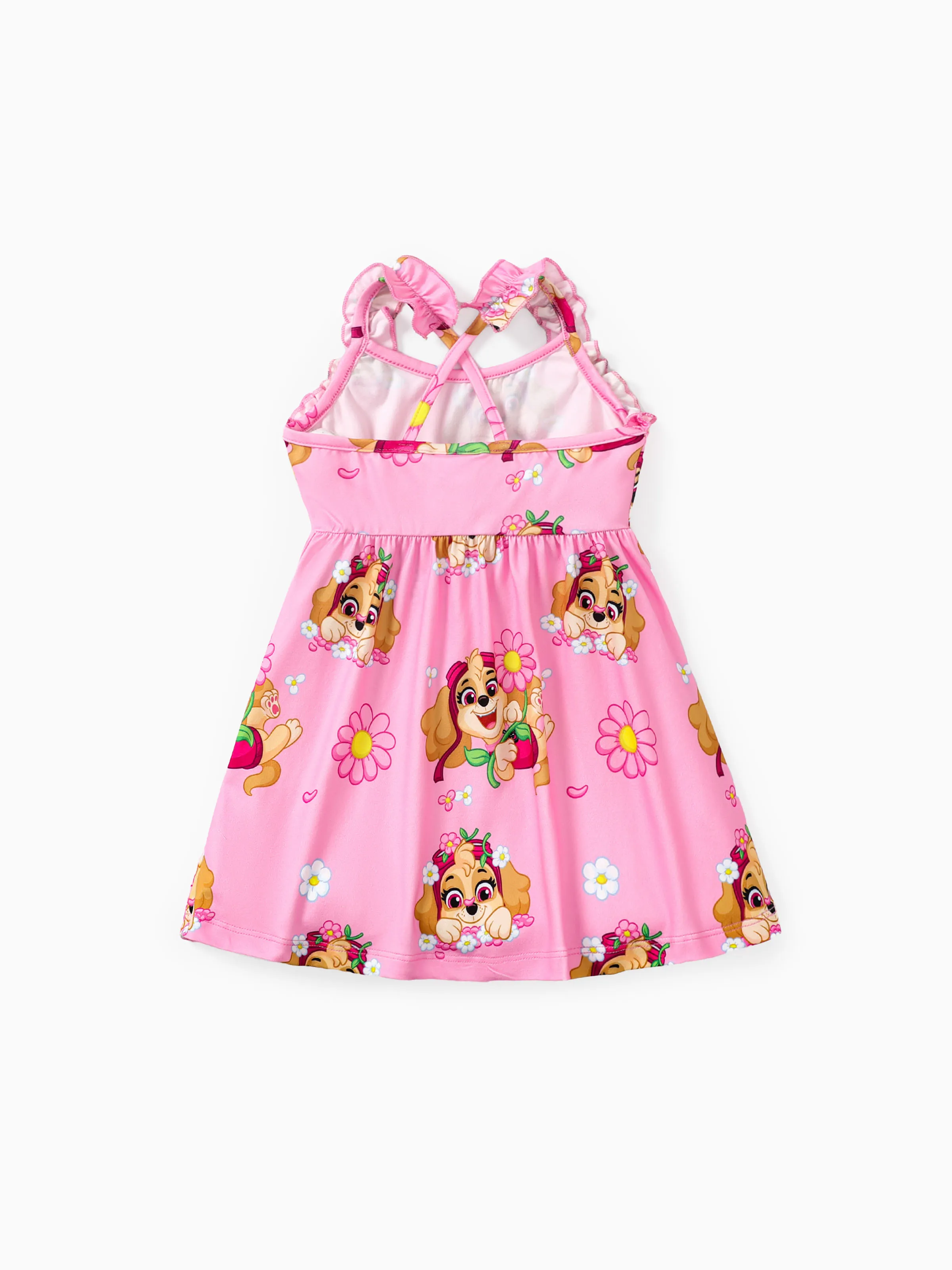 PAW Patrol Toddler Girl Skye Ruffled Sweet Dress Pink - Image 3