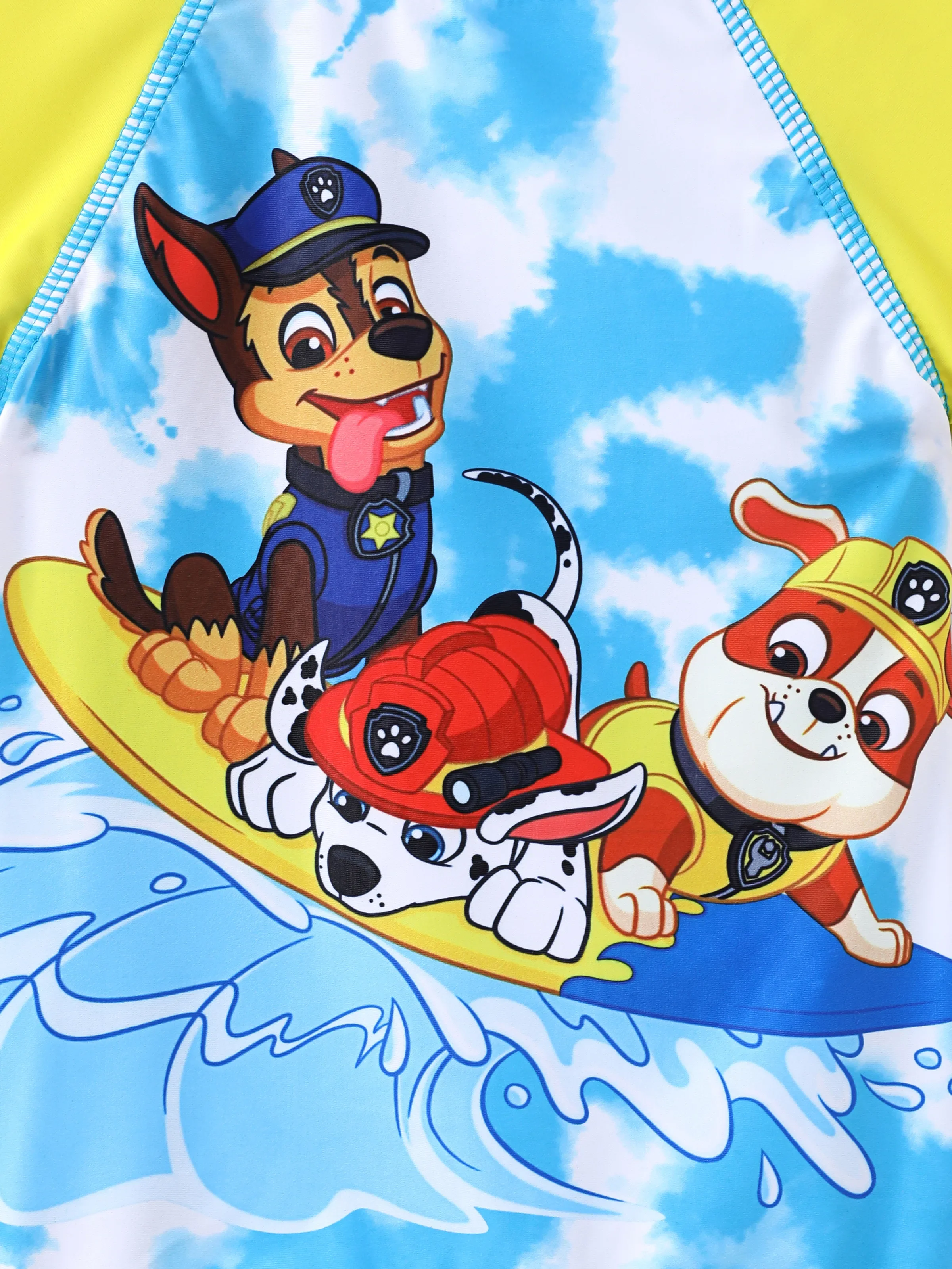 PAW Patrol Toddler Boy 2pcs Chase Marshall Rubble Colorblock Tops and Trunks Swimsuit Navy - Image 2
