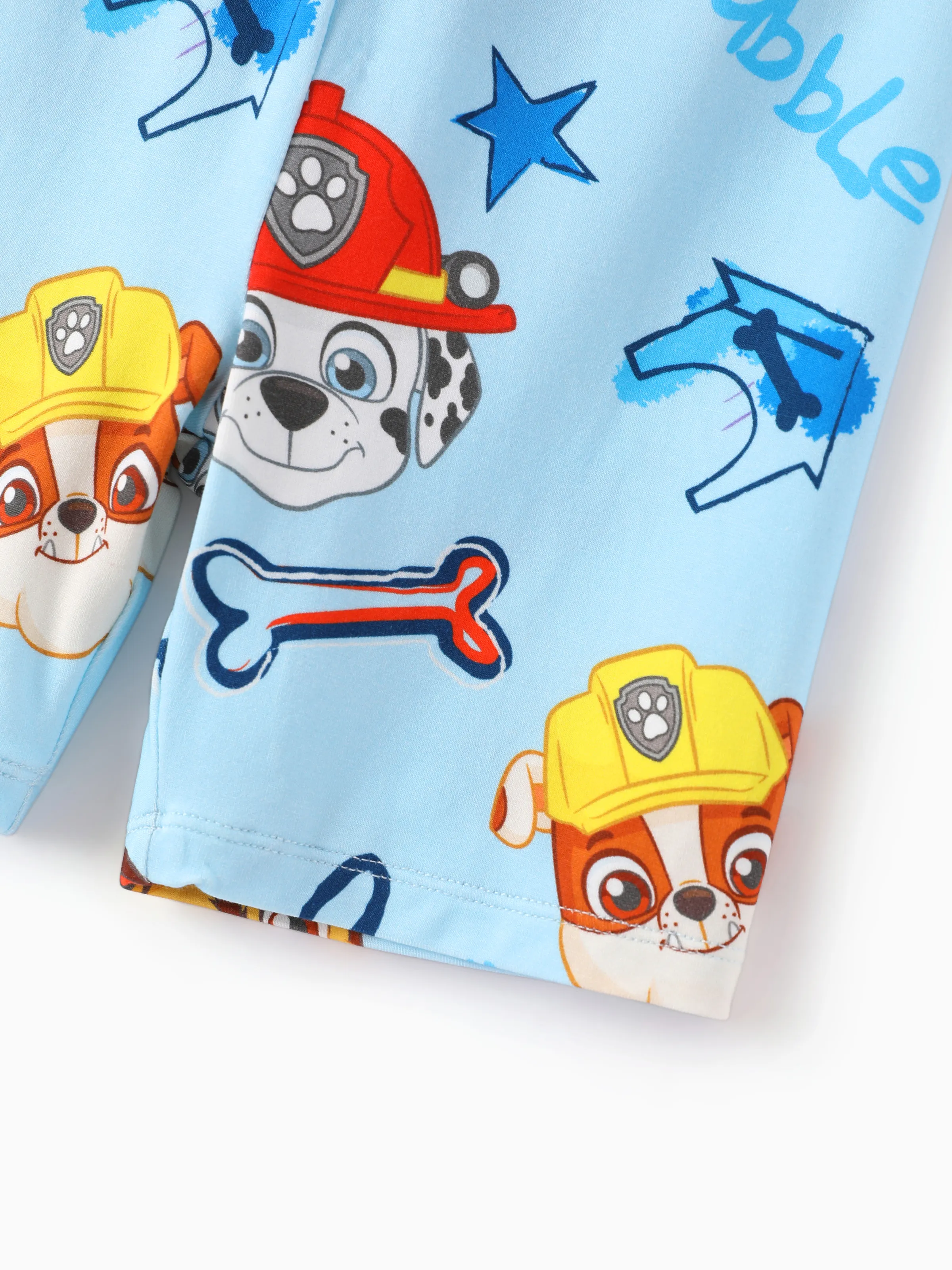 PAW Patrol Toddler Boy Rubble/Marshall 3-Piece Bamboo Pajama Set 2-in-1 Look for 4 Seasons (Snug-Fitting) Blue - Image 14