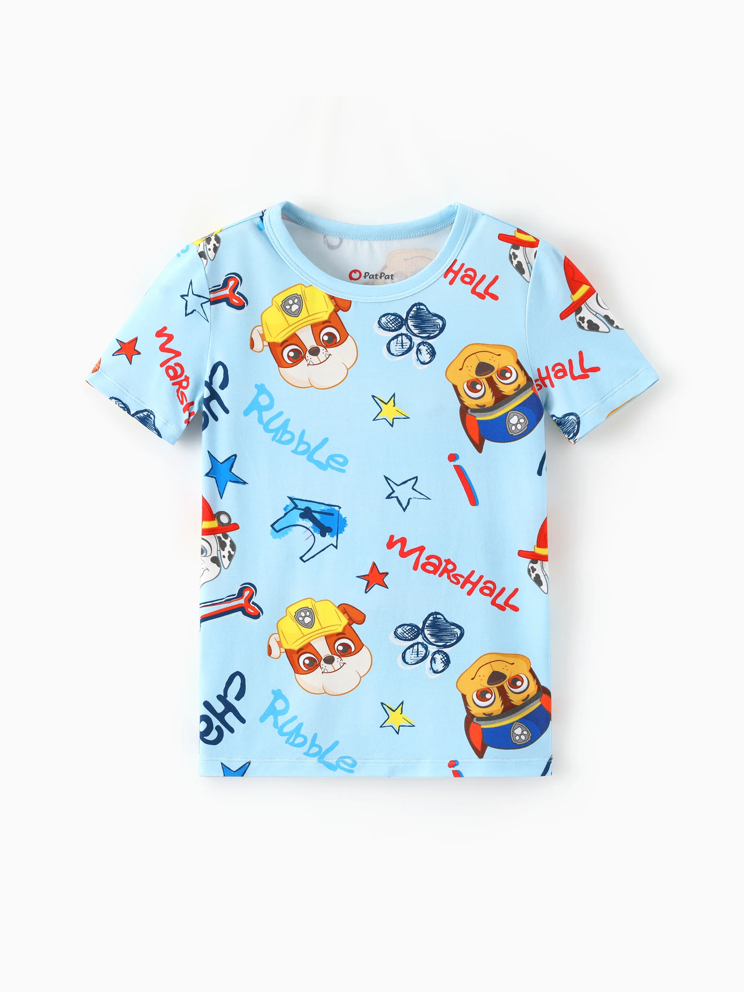 PAW Patrol Toddler Boy Rubble/Marshall 3-Piece Bamboo Pajama Set 2-in-1 Look for 4 Seasons (Snug-Fitting) Blue - Image 4