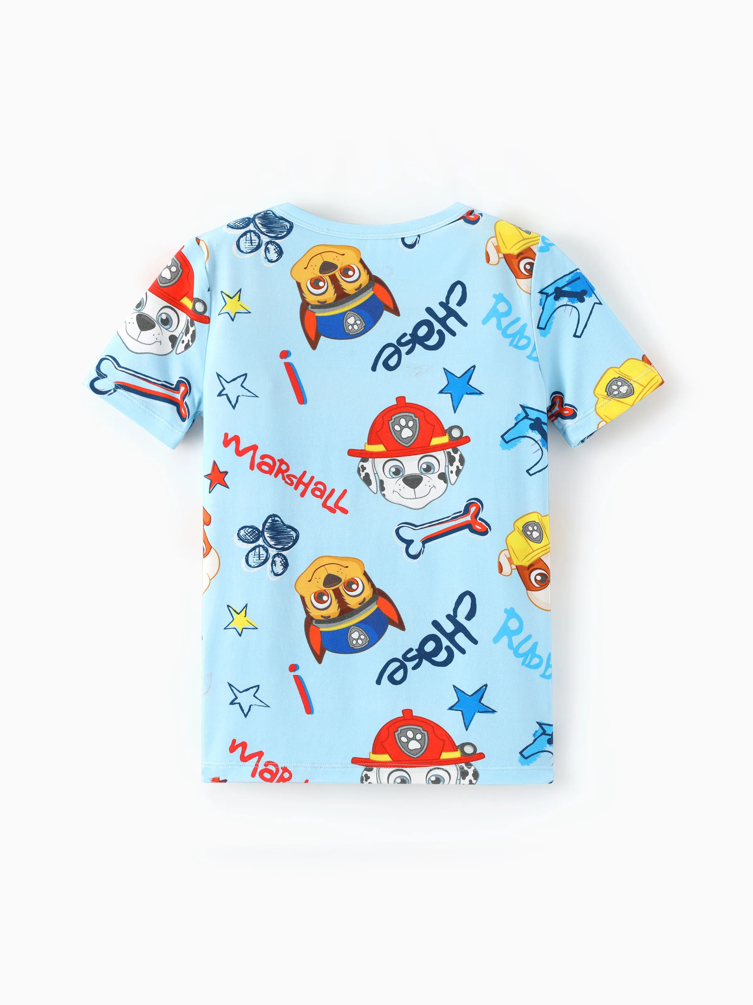 PAW Patrol Toddler Boy Rubble/Marshall 3-Piece Bamboo Pajama Set 2-in-1 Look for 4 Seasons (Snug-Fitting) Blue - Image 5