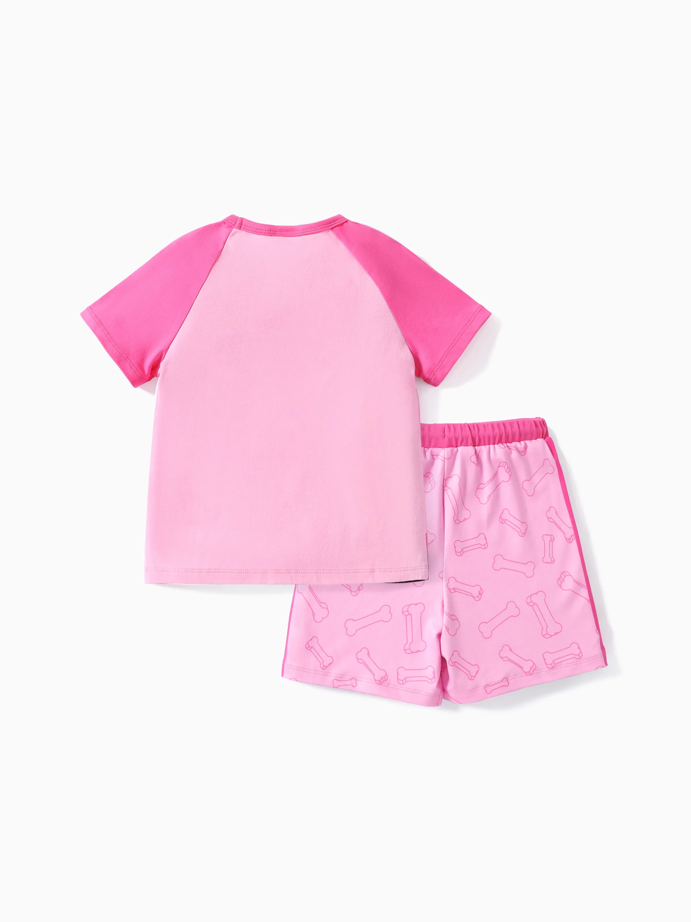 Paw Patrol Toddler Girl 2pcs Skye Character Print Cotton T-shirt with Shorts Sporty Set Pink - Image 3