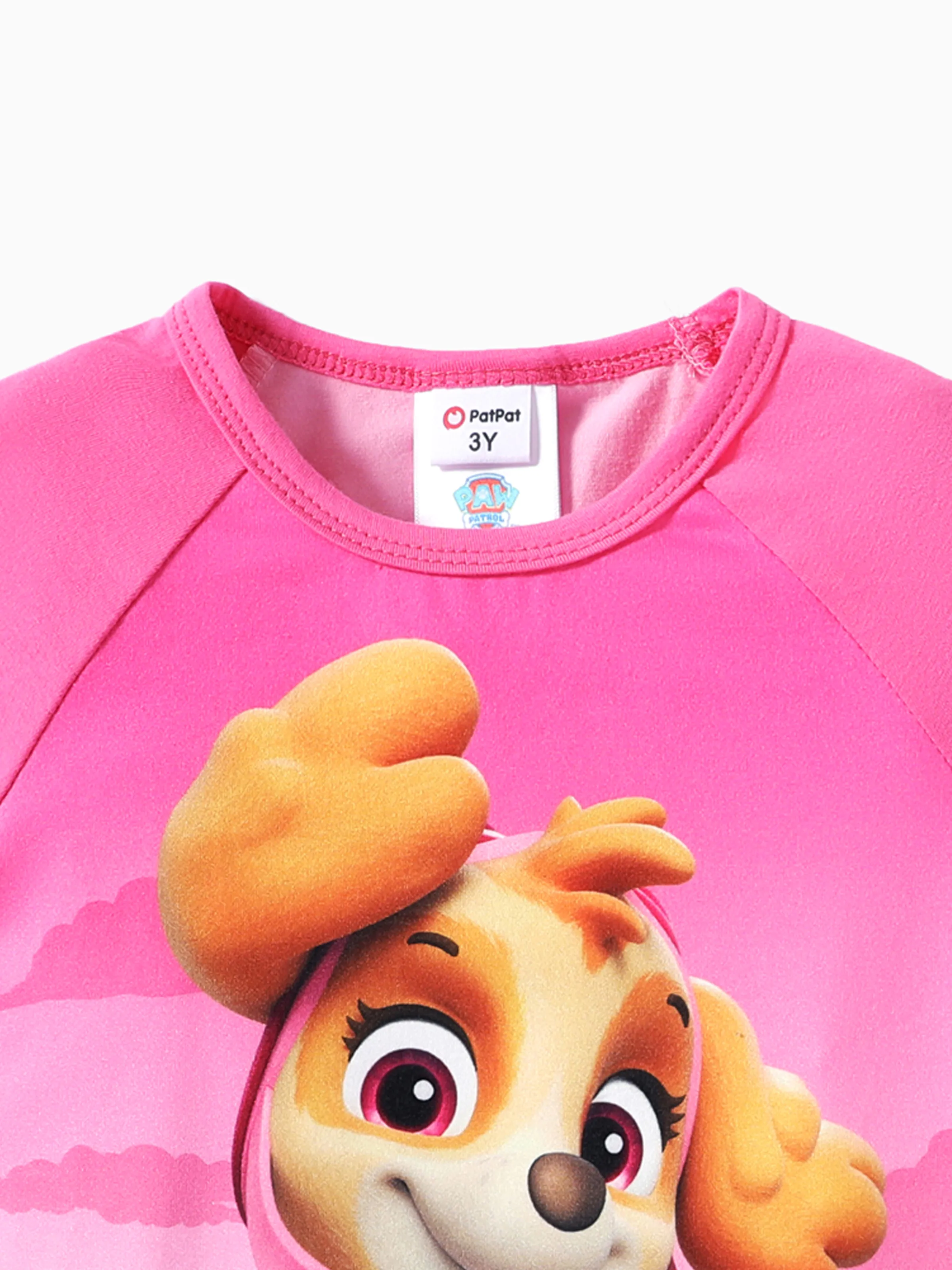 Paw Patrol Toddler Girl 2pcs Skye Character Print Cotton T-shirt with Shorts Sporty Set Pink - Image 4