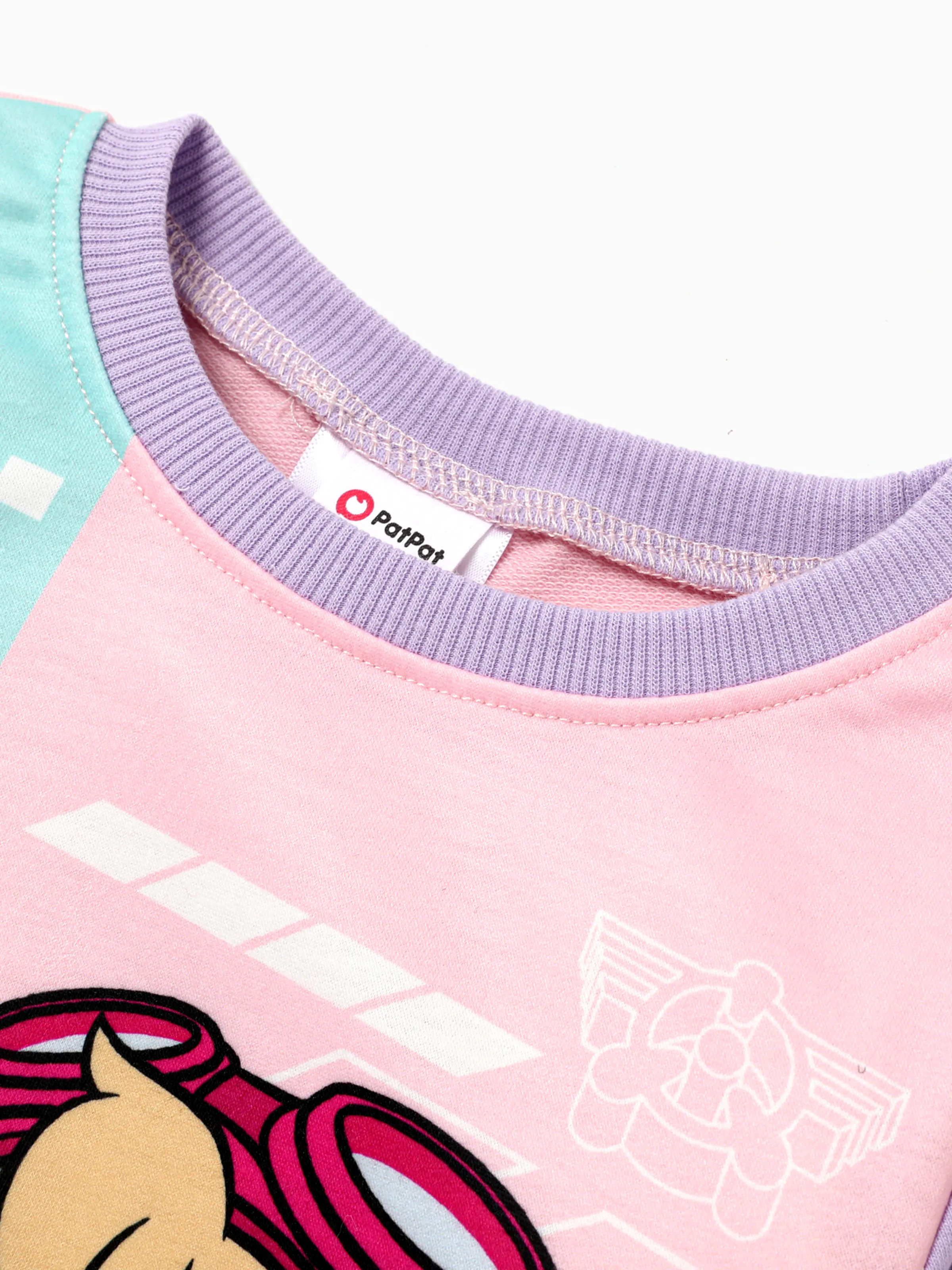 PAW Patrol Toddler Girl Chase/Skye Contrasting Color Stitching Top and Pants Suit Pink - Image 4