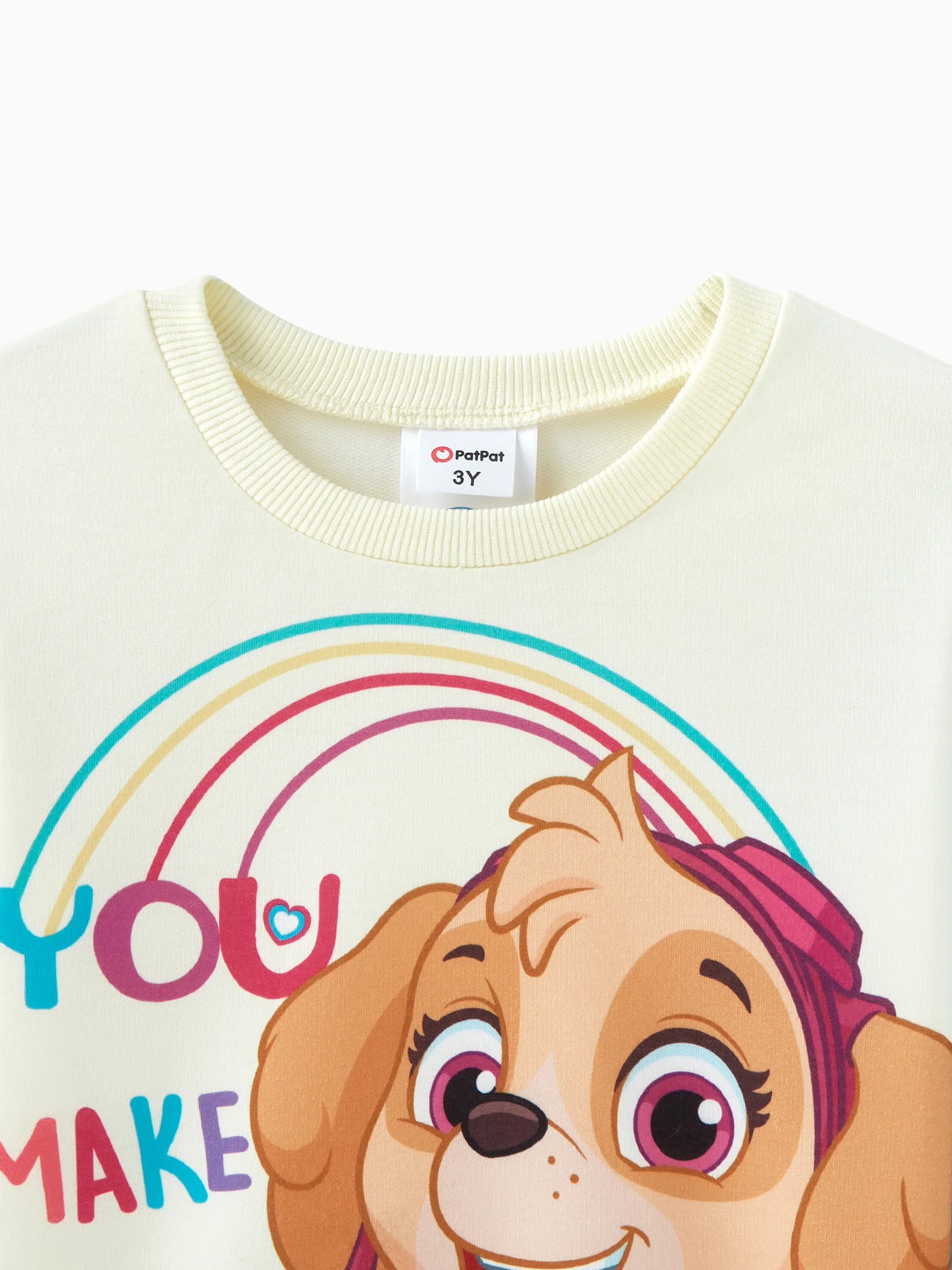 PAW Patrol Toddler Boy/Girl Skye Cotton Pullover Sweatshirt Apricot Yellow - Image 3