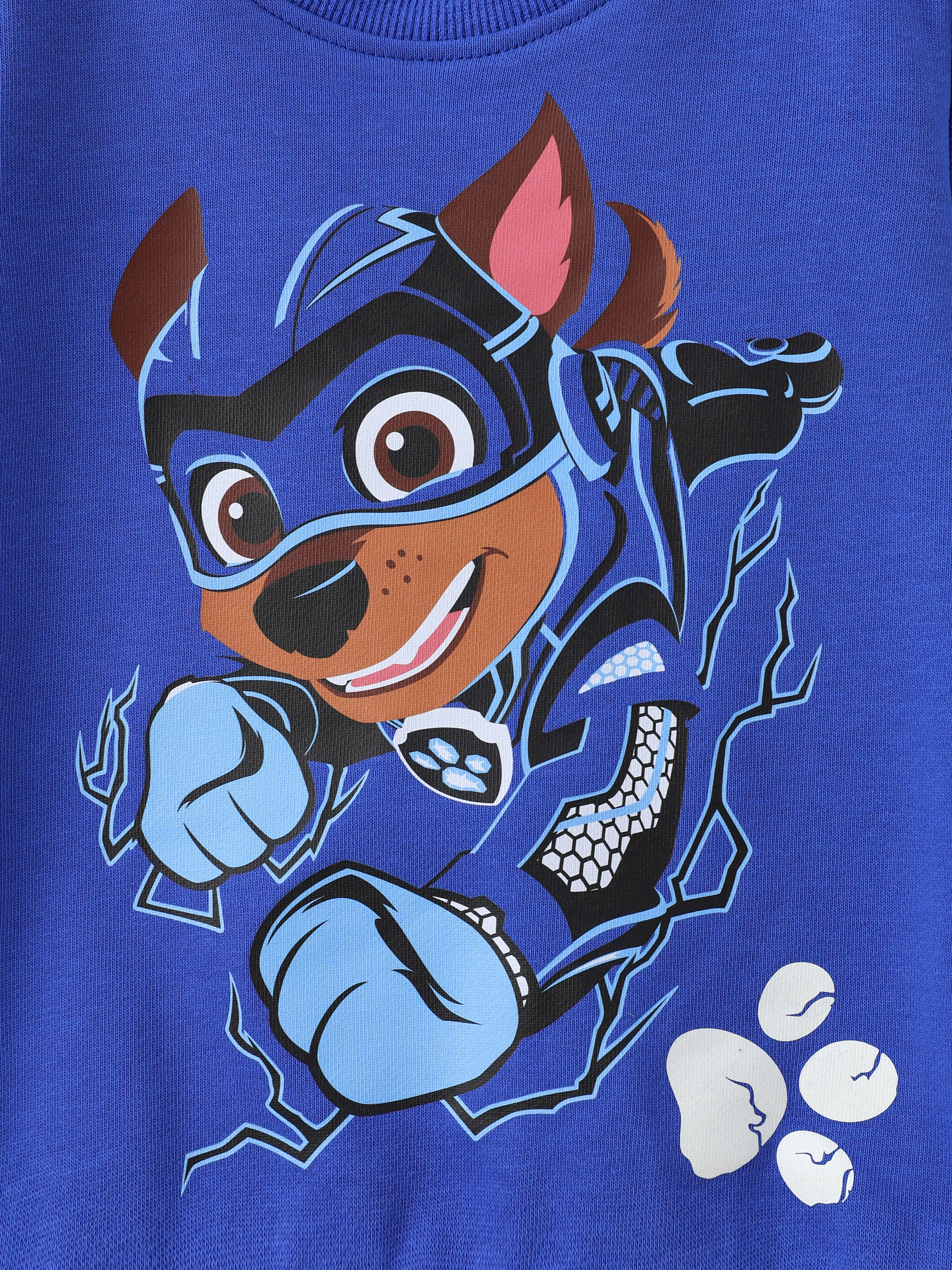 PAW Patrol Toddler Boy 2pcs Chase Glow in the Dark Sweatshirt and Pants Set Blue - Image 6