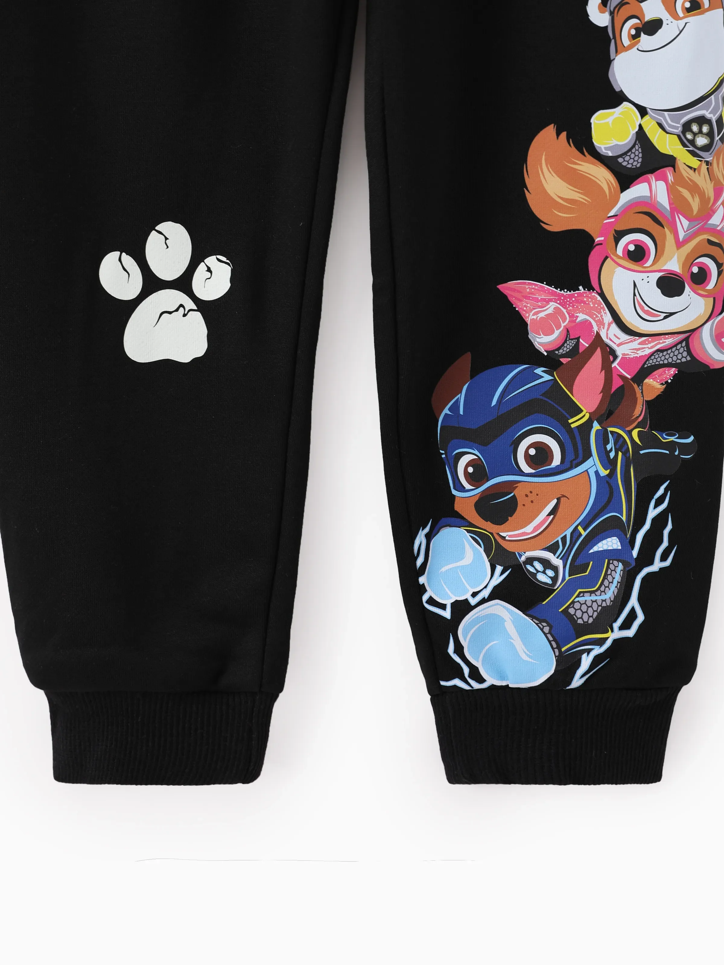 PAW Patrol Toddler Boy 2pcs Skye/Chase/Marshall/Rubble Glow in the Dark Sweatshirt and Pants Set Red - Image 8