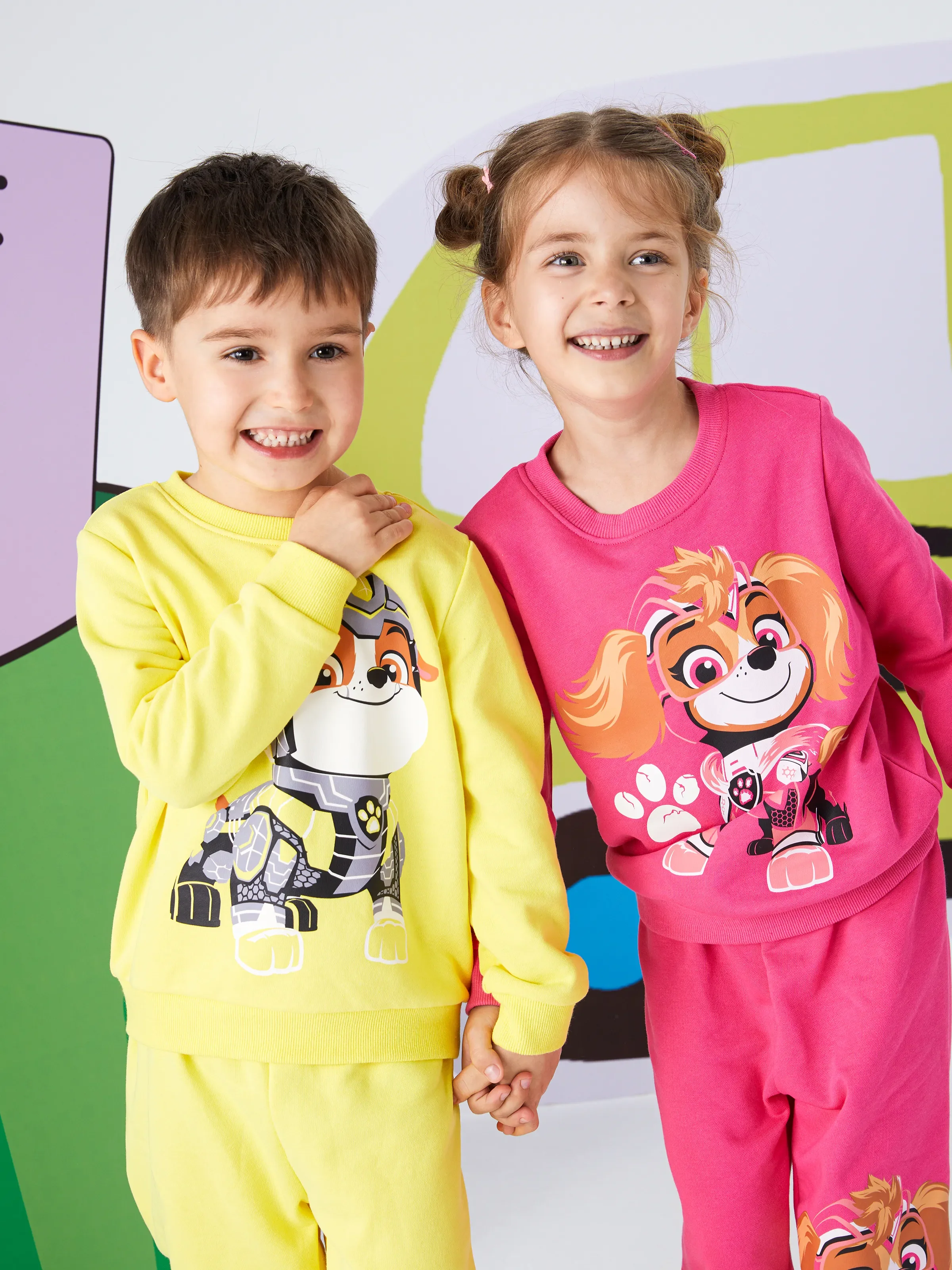 PAW Patrol Toddler Girl 2pcs Skye Glow in the Dark Sweatshirt and Pants Set Roseo - Image 3