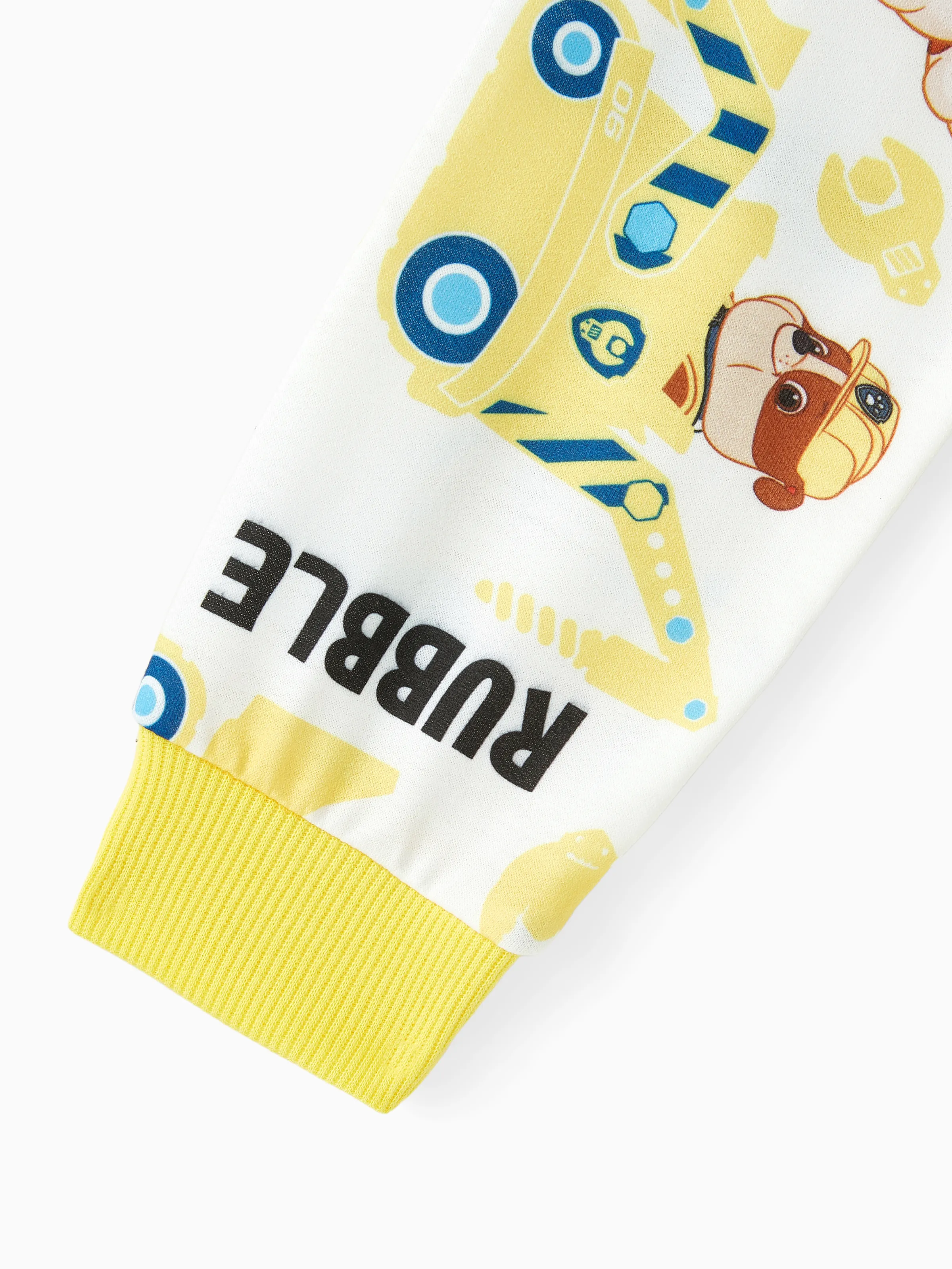 Paw Patrol Toddler Boy Rubble Sweatshirt and Pants Set Yellow - Image 3