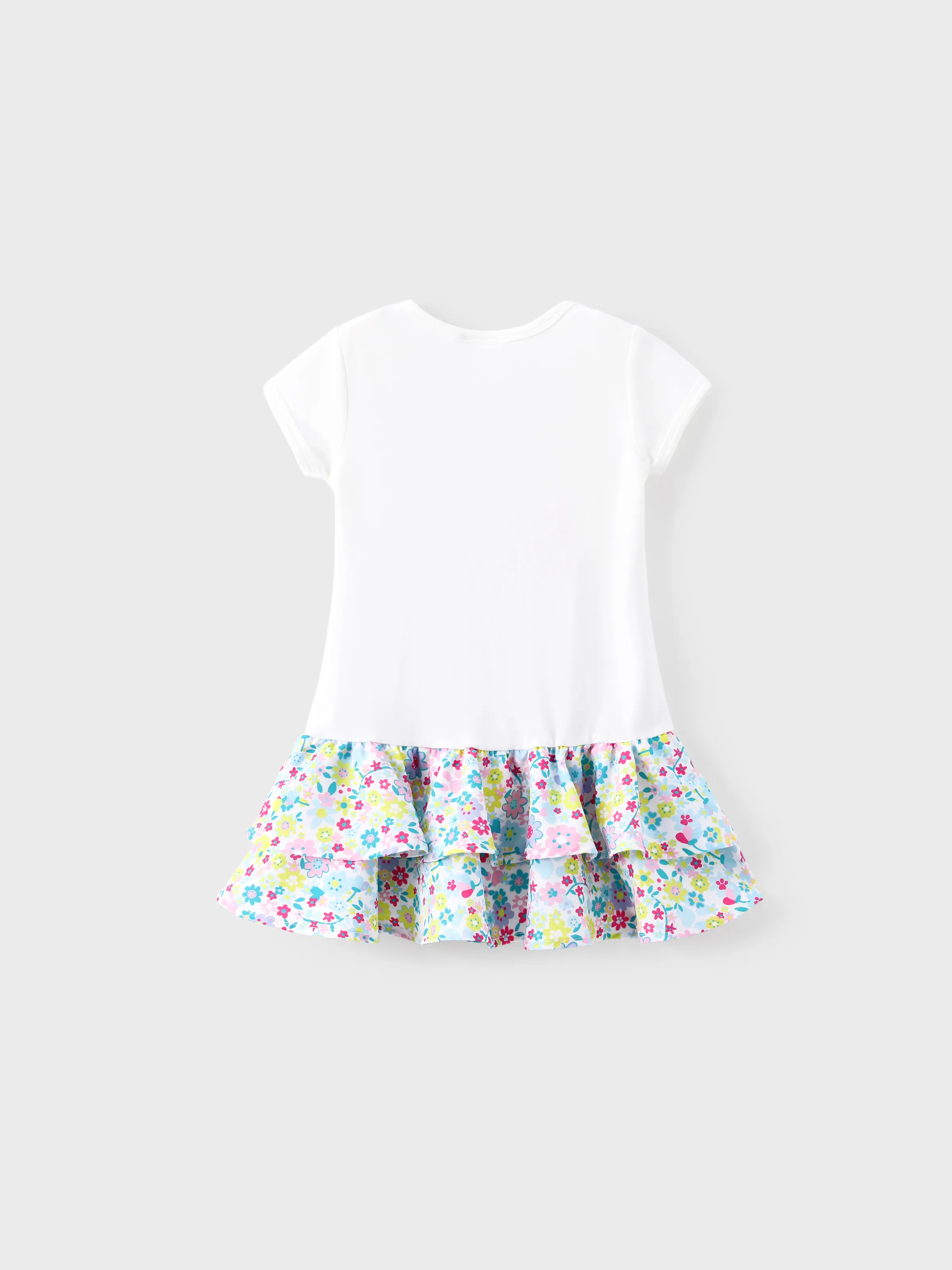 PAW Patrol Toddler Girl 1pc Skye Everest Floral Ruffle-hem Dress White - Image 3