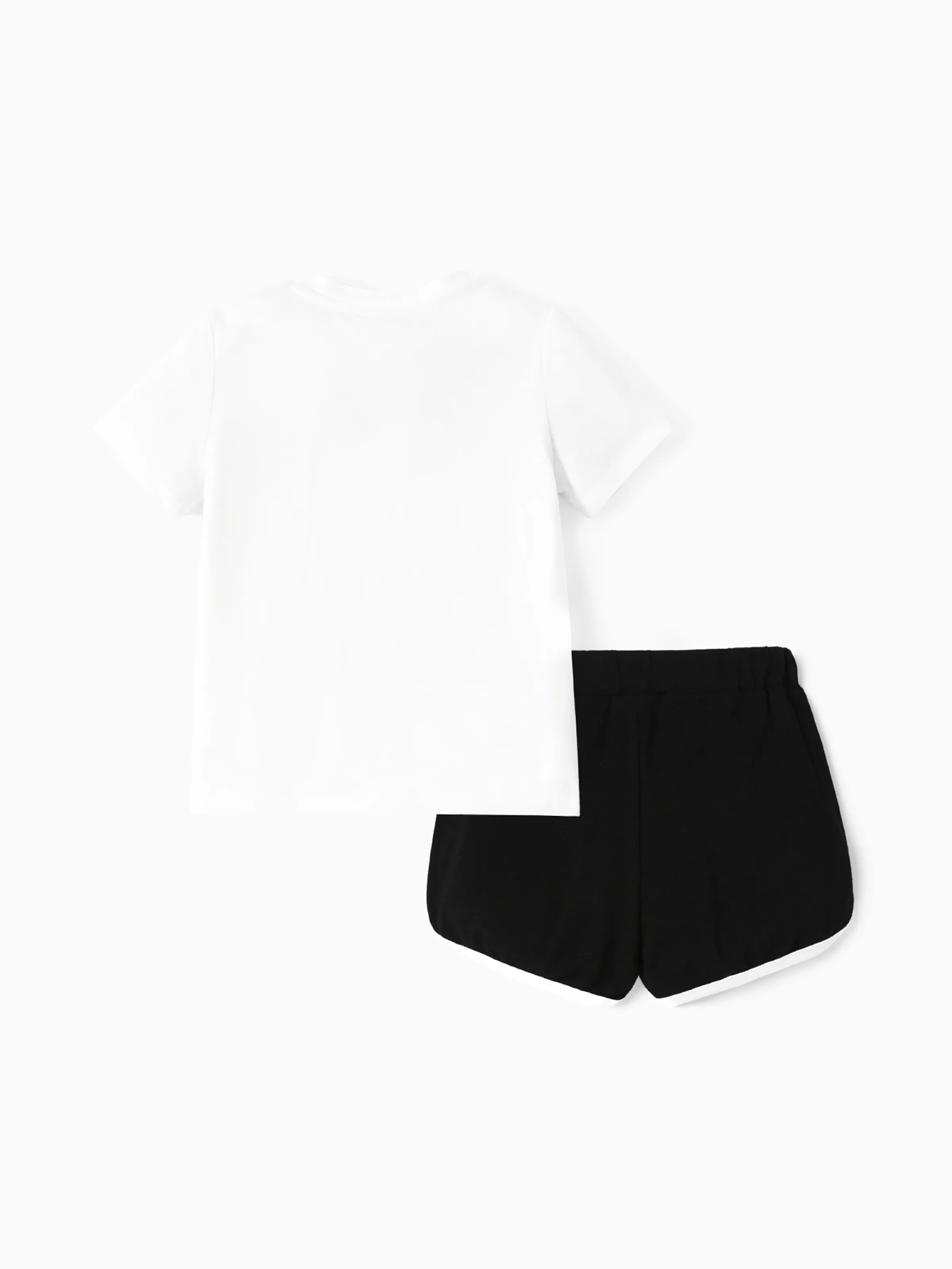 PAW Patrol Toddler Girl 2pcs Skye Heart Print Cotton Tee and Elasticized Shorts Set White - Image 3