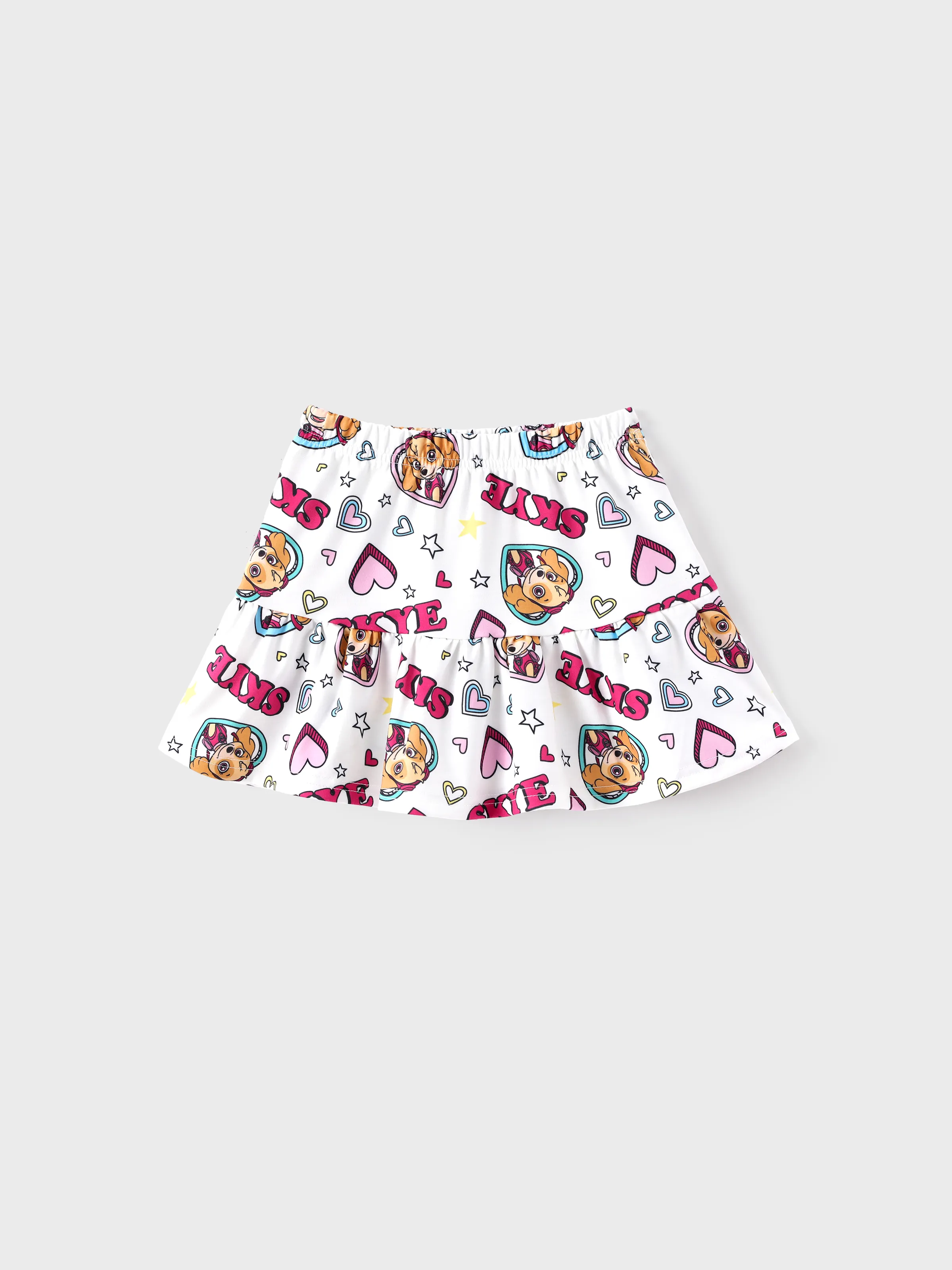 PAW Patrol Toddler Girl 2pcs Skye Ruffled Allover Print Top and Skirt Set  White - Image 8