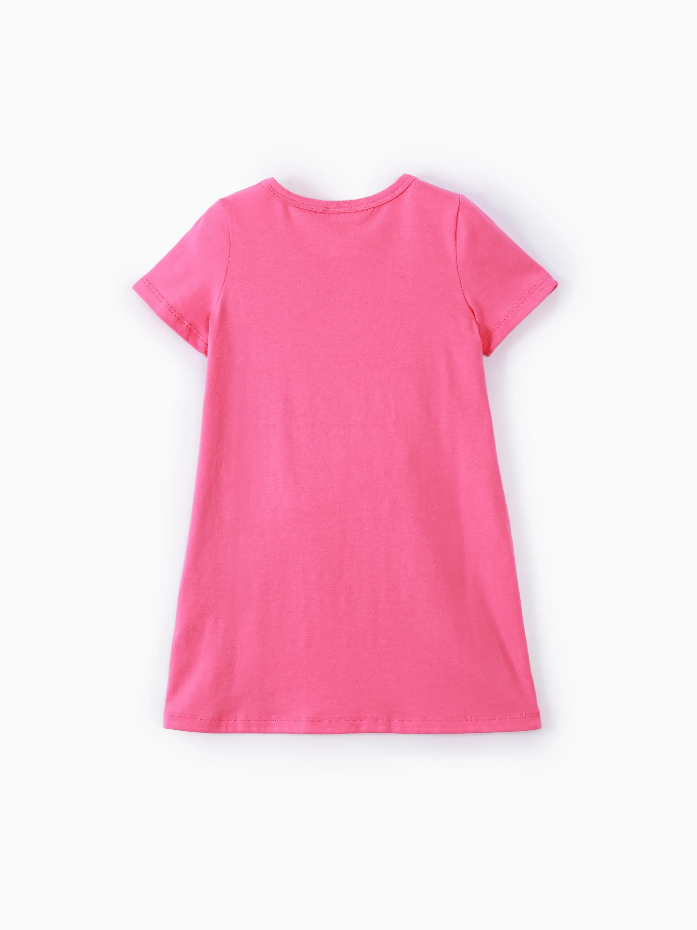 PAW Patrol Toddler Girl Chase Marshall Skye Rubble Everest Letter Print Colorblock Short-sleeve Cotton Dress PinkyWhite - Image 3
