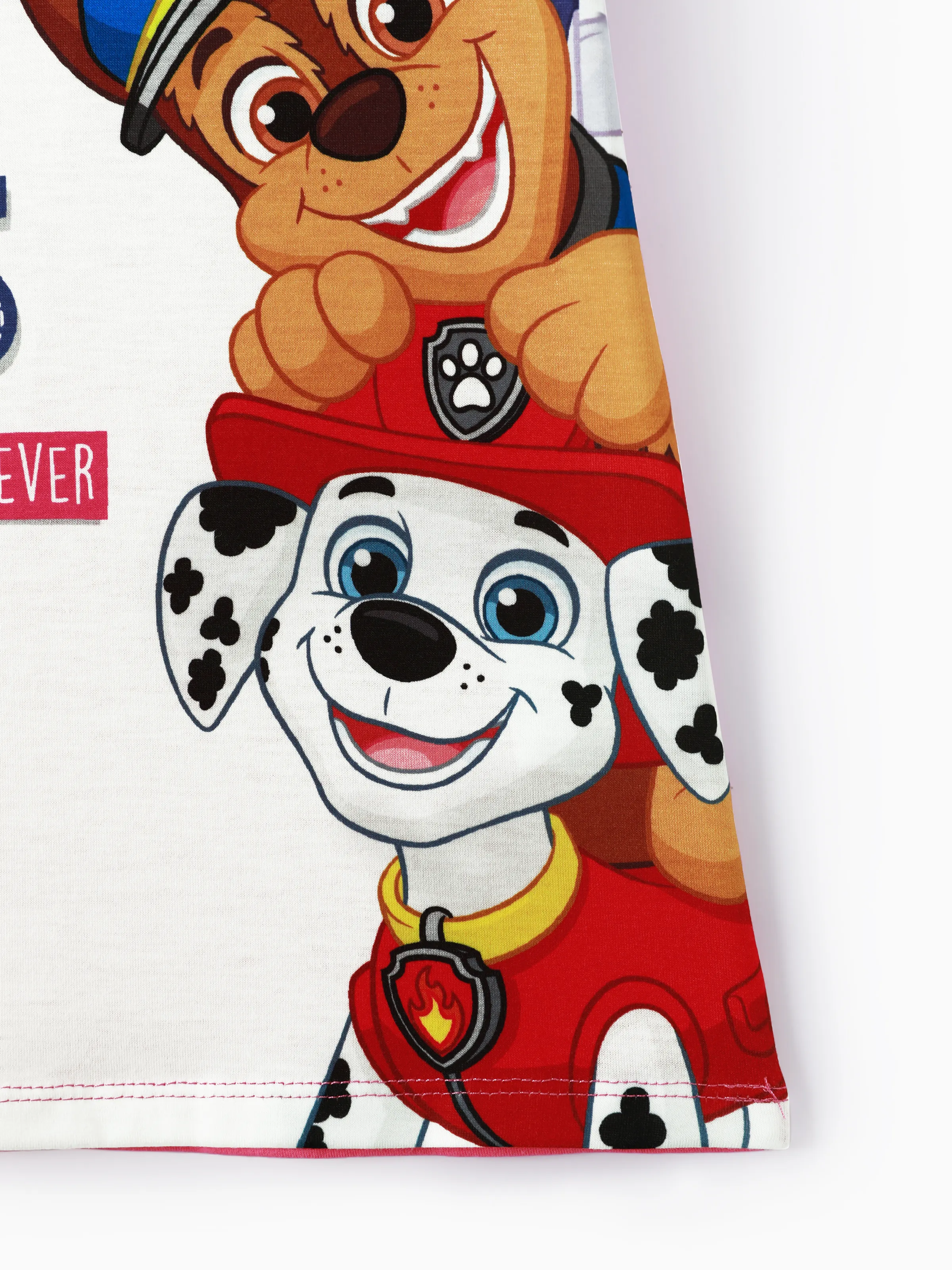 PAW Patrol Toddler Girl Chase Marshall Skye Rubble Everest Letter Print Colorblock Short-sleeve Cotton Dress PinkyWhite - Image 8