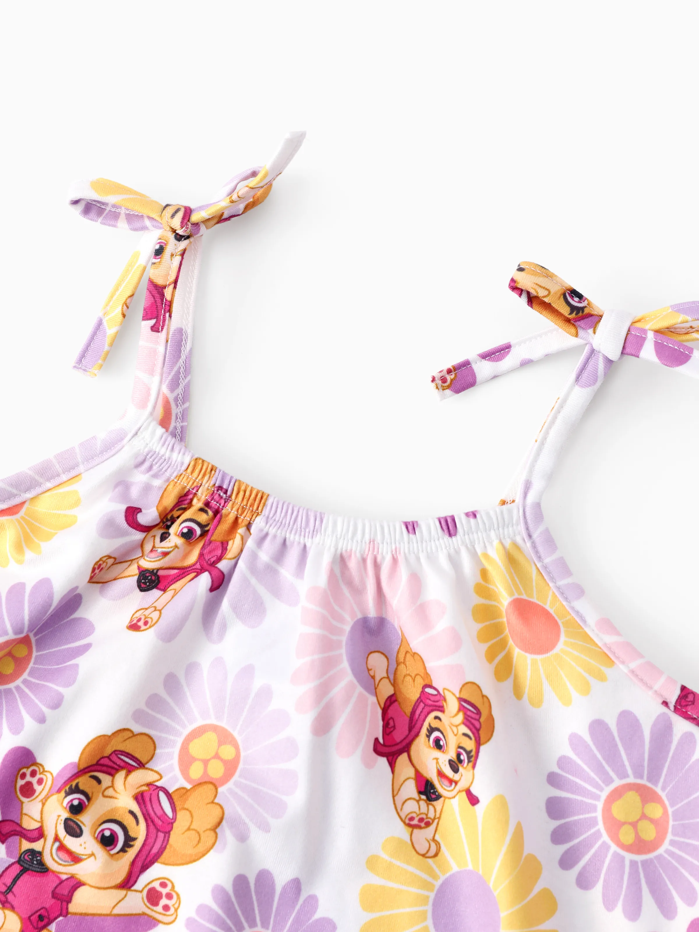 PAW Patrol Toddler Girl Skye Floral Print Jumpsuits Hot Pink - Image 4