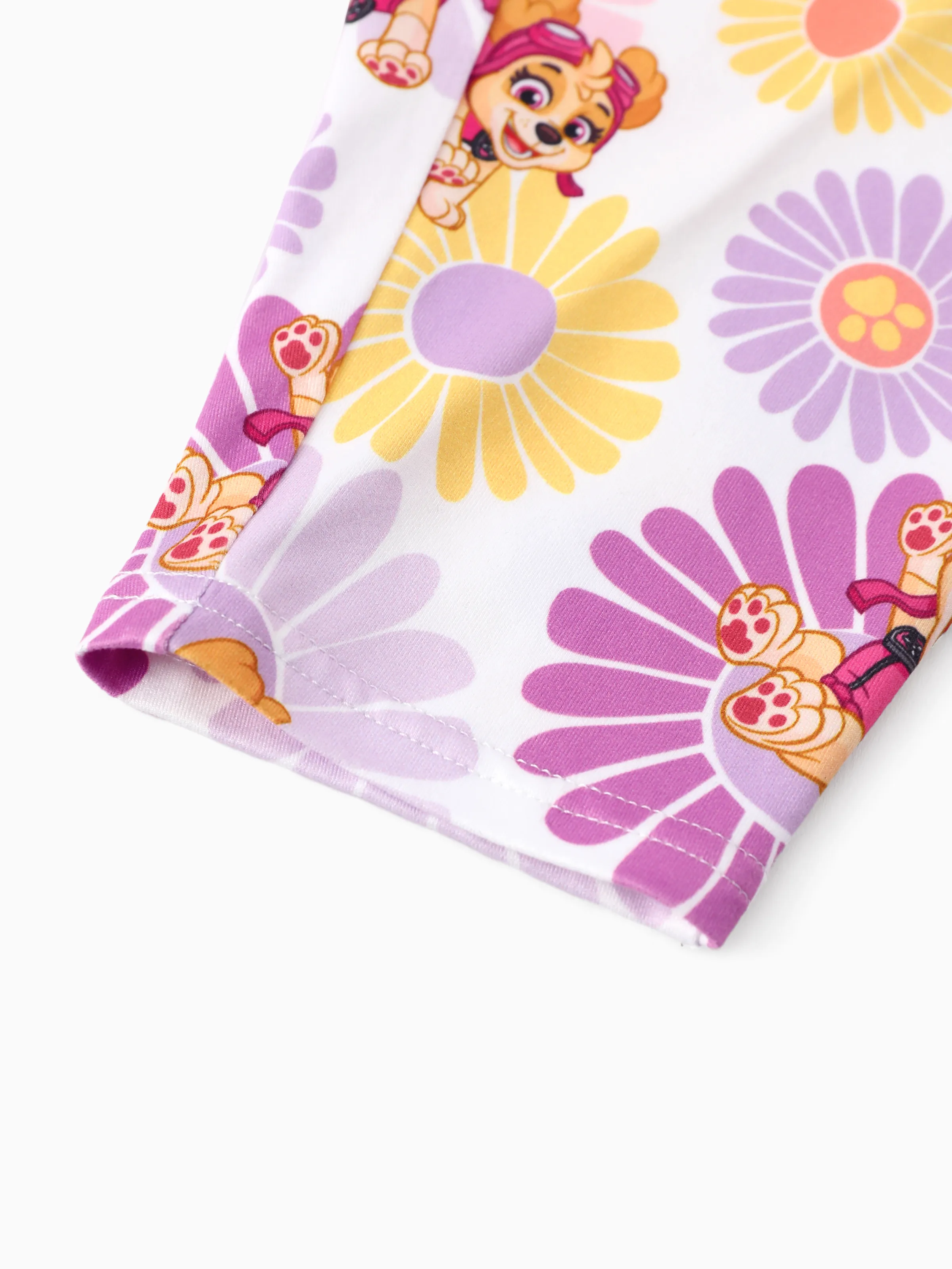 PAW Patrol Toddler Girl Skye Floral Print Jumpsuits Hot Pink - Image 6