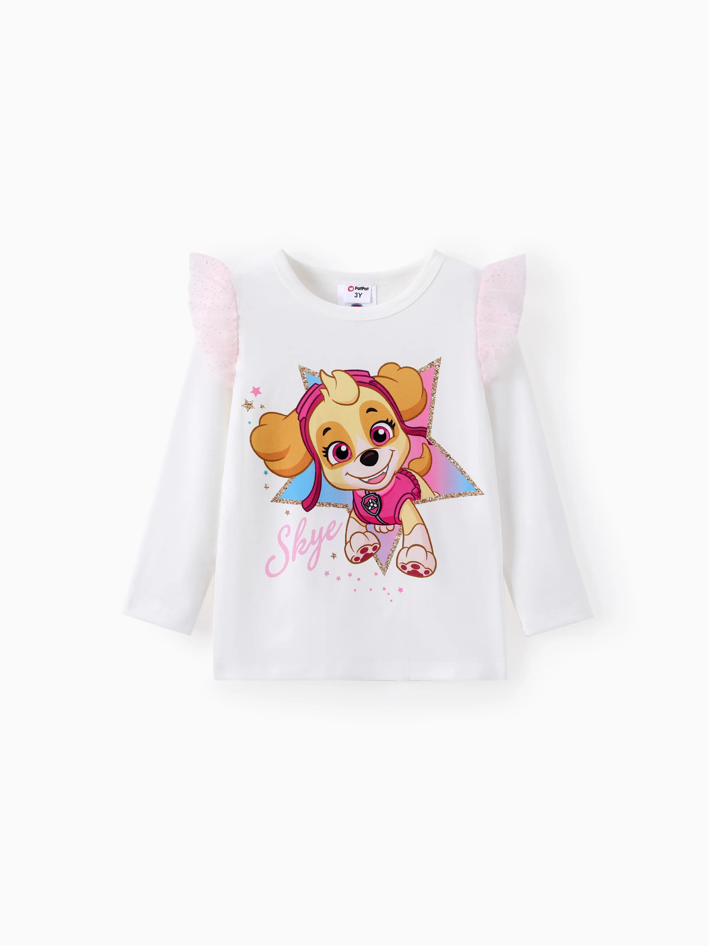 PAW Patrol Toddler Girl Skye Flutter-sleeve Sweatshirt White - Image 8