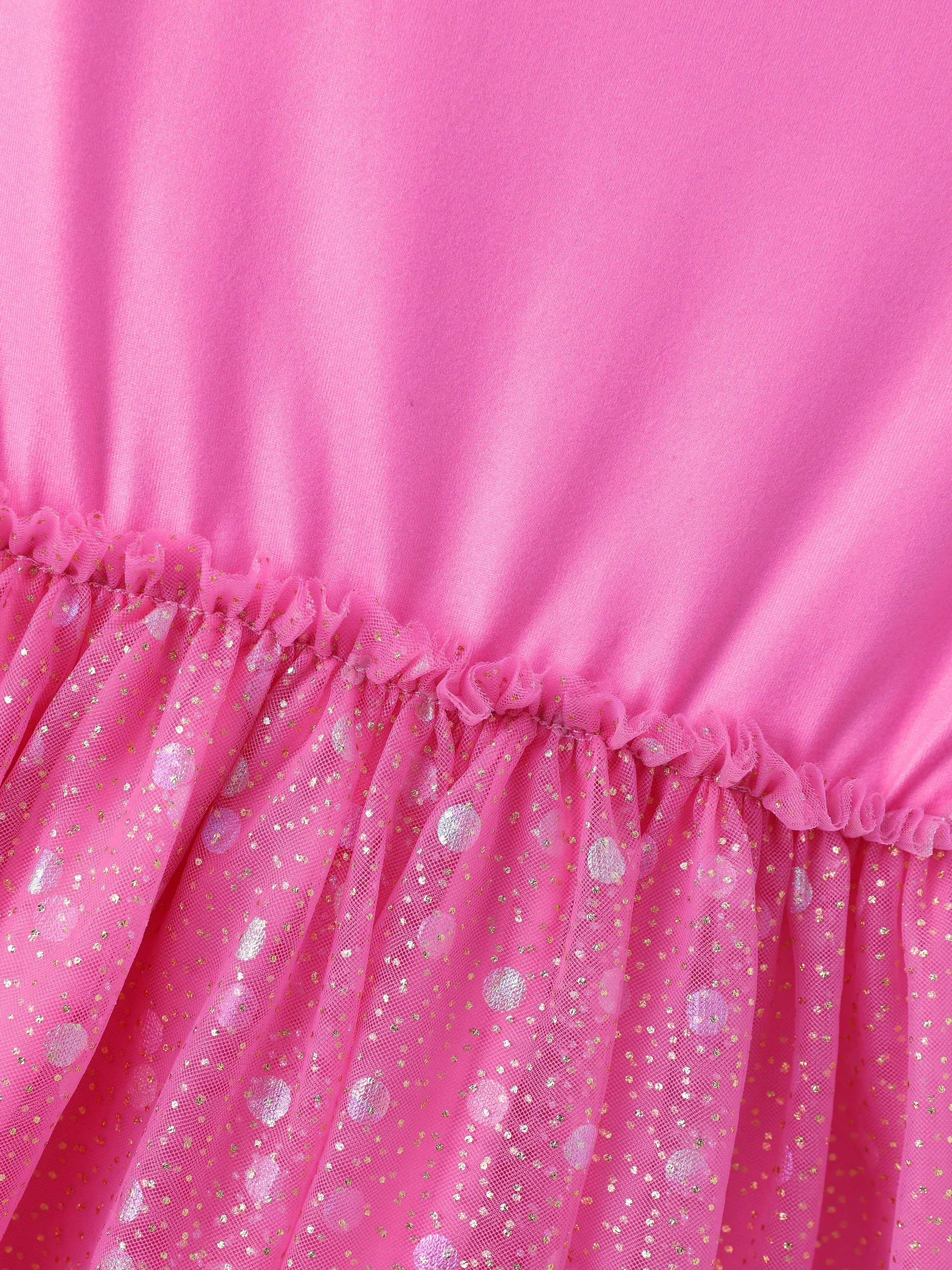PAW Patrol Toddler Girl Skye & Liberty Sweet Ruffle-sleeve Mesh Dress Pink - Image 7