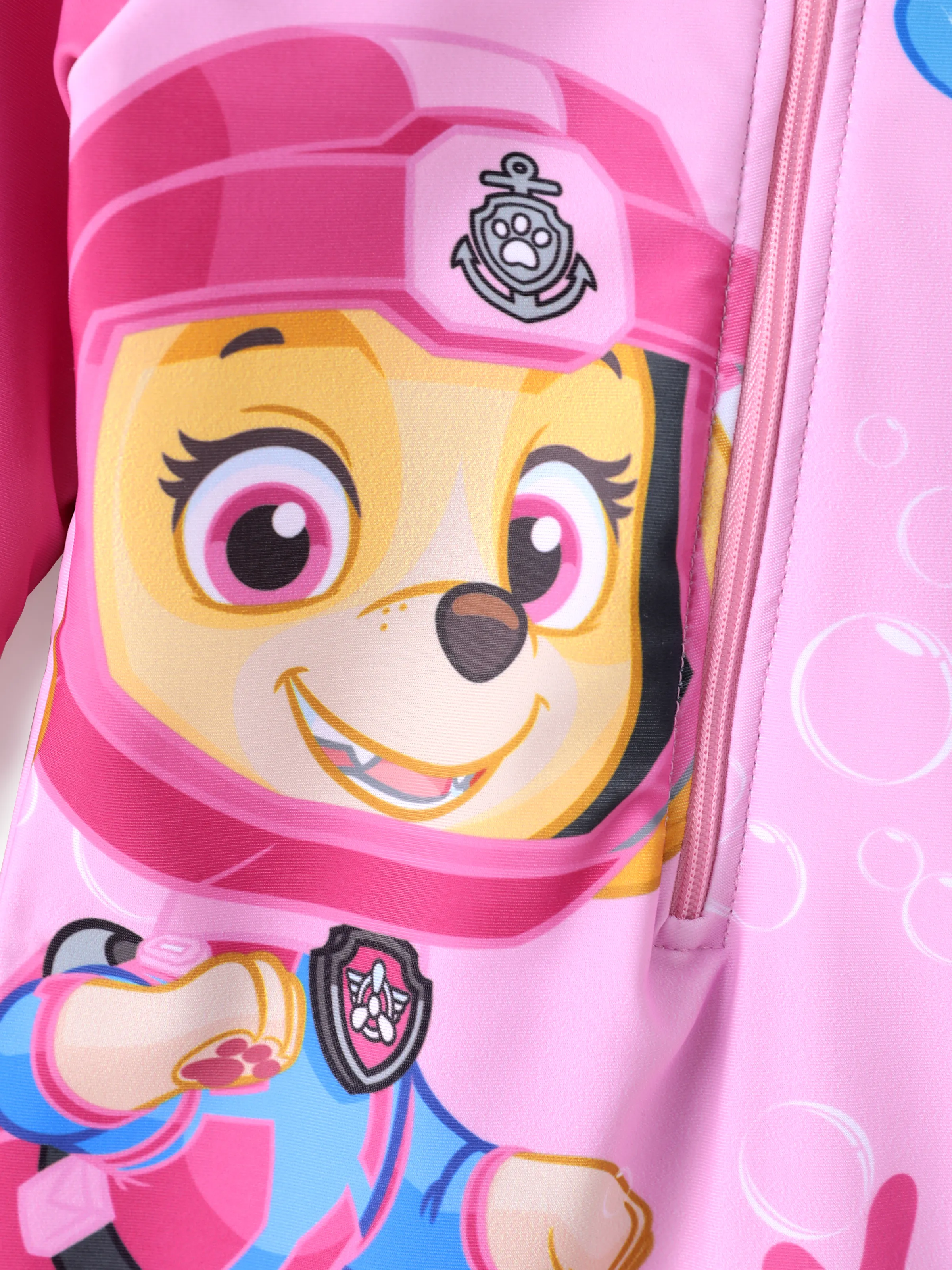 PAW Patrol Toddler Girl Skye UPF50+ Colorblock Swimsuit Hot Pink - Image 2