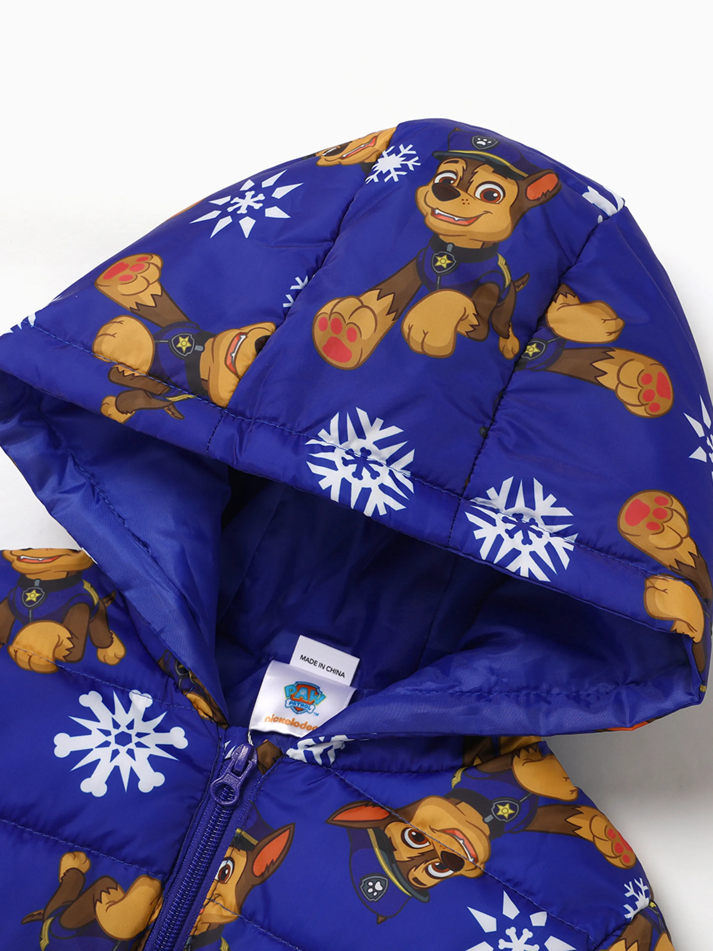 PAW Patrol Toddler Boy Skye Chase Rubble Long-sleeve Hooded Quilted Puffer Jacket Blue - Image 4