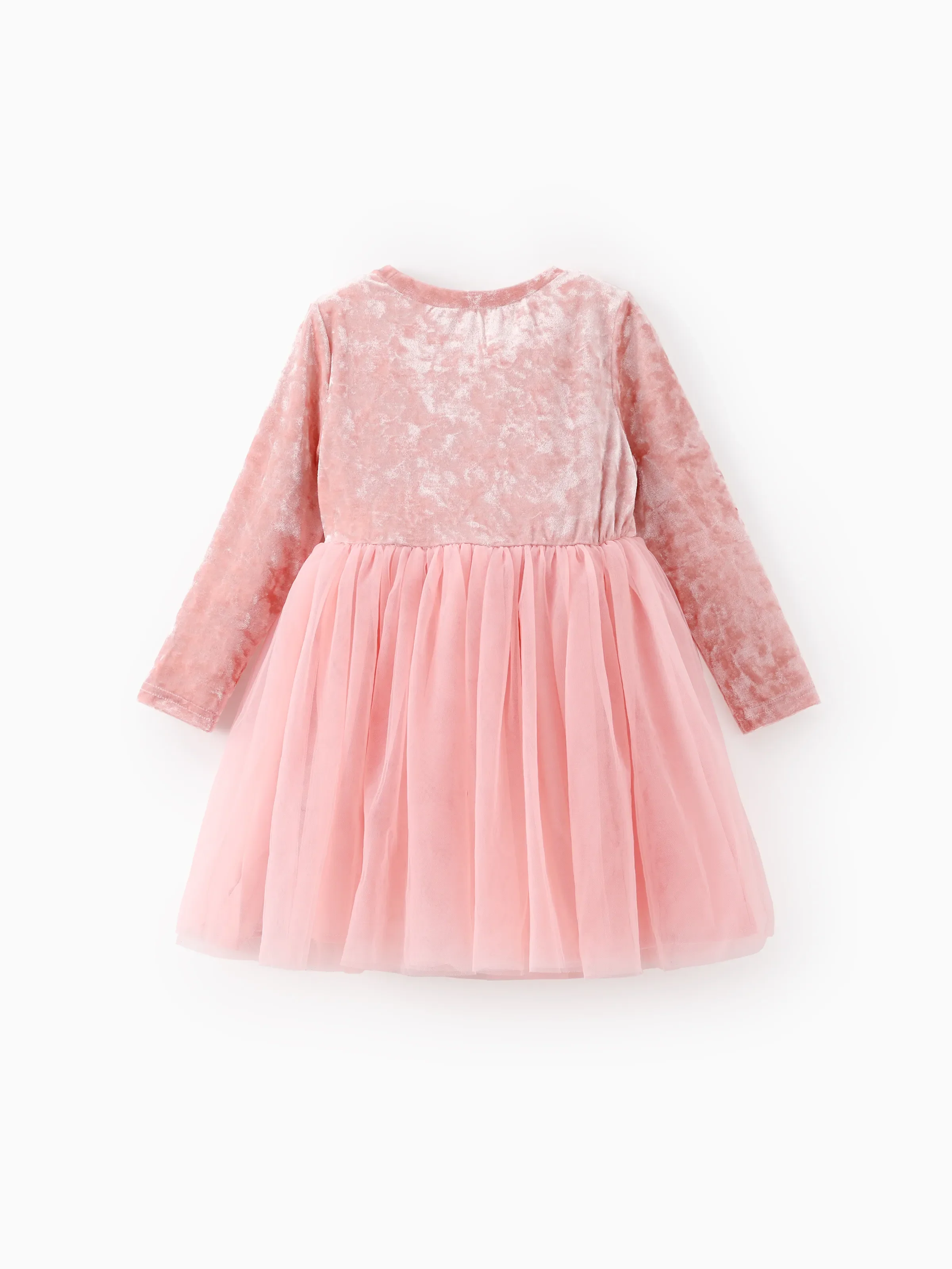 PAW Patrol Toddler Girl Skye Bowknot Velour Tulle Long-sleeve Dress Pink - Image 2