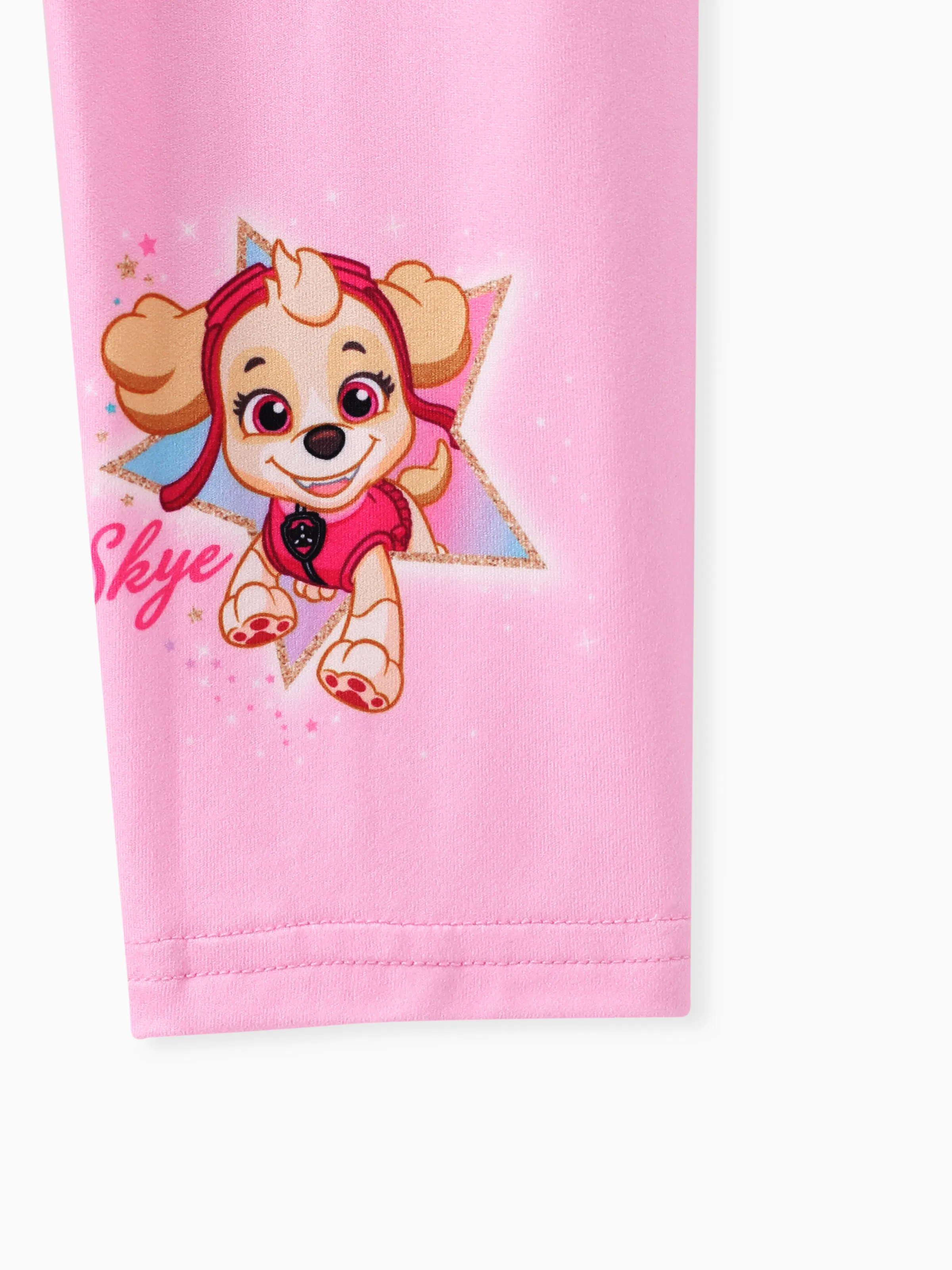 Paw Patrol Toddler Girl Skye Shinny Star Print Tulle Skirt Leggings Pink - Image 3